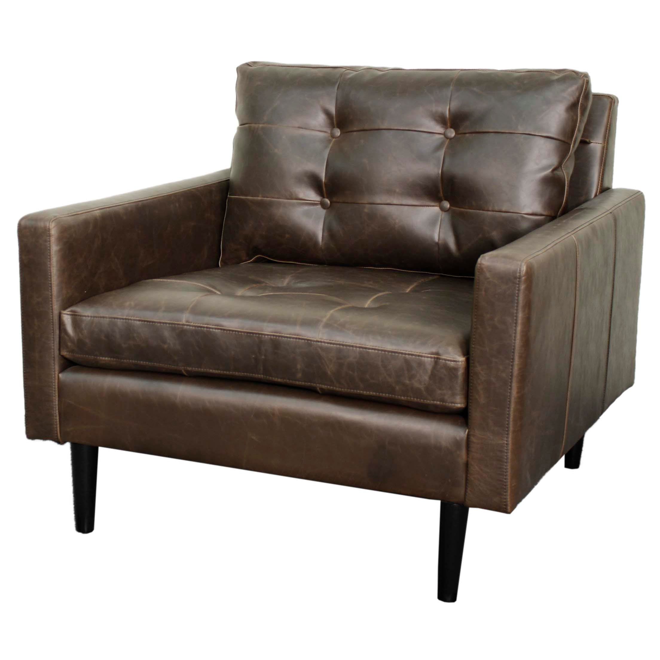 Ritchie Bonded Leather Accent Arm Chair Black Legs - What A Room