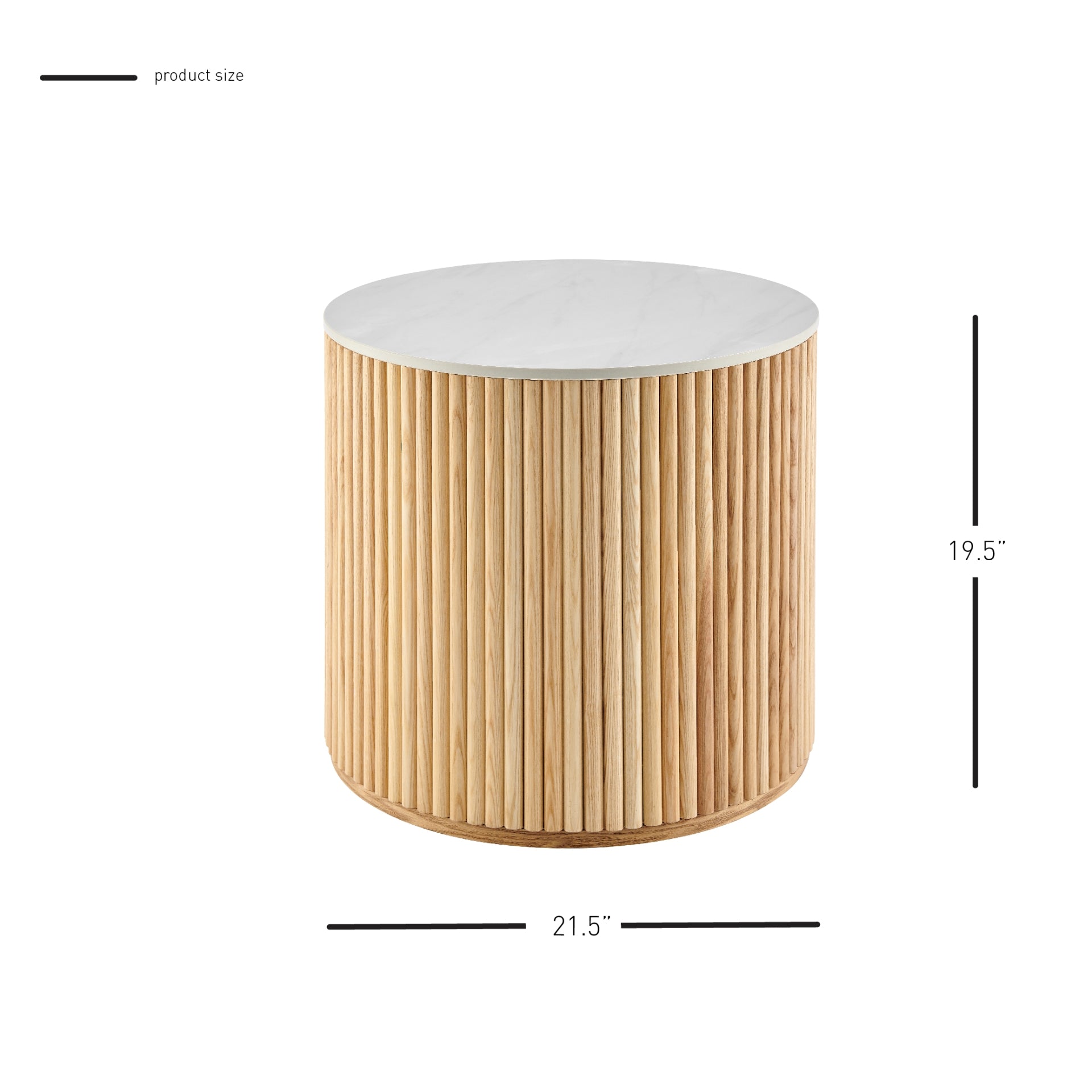 Ingrid Ceramic Top 21.5" Round Side Table - What A Room