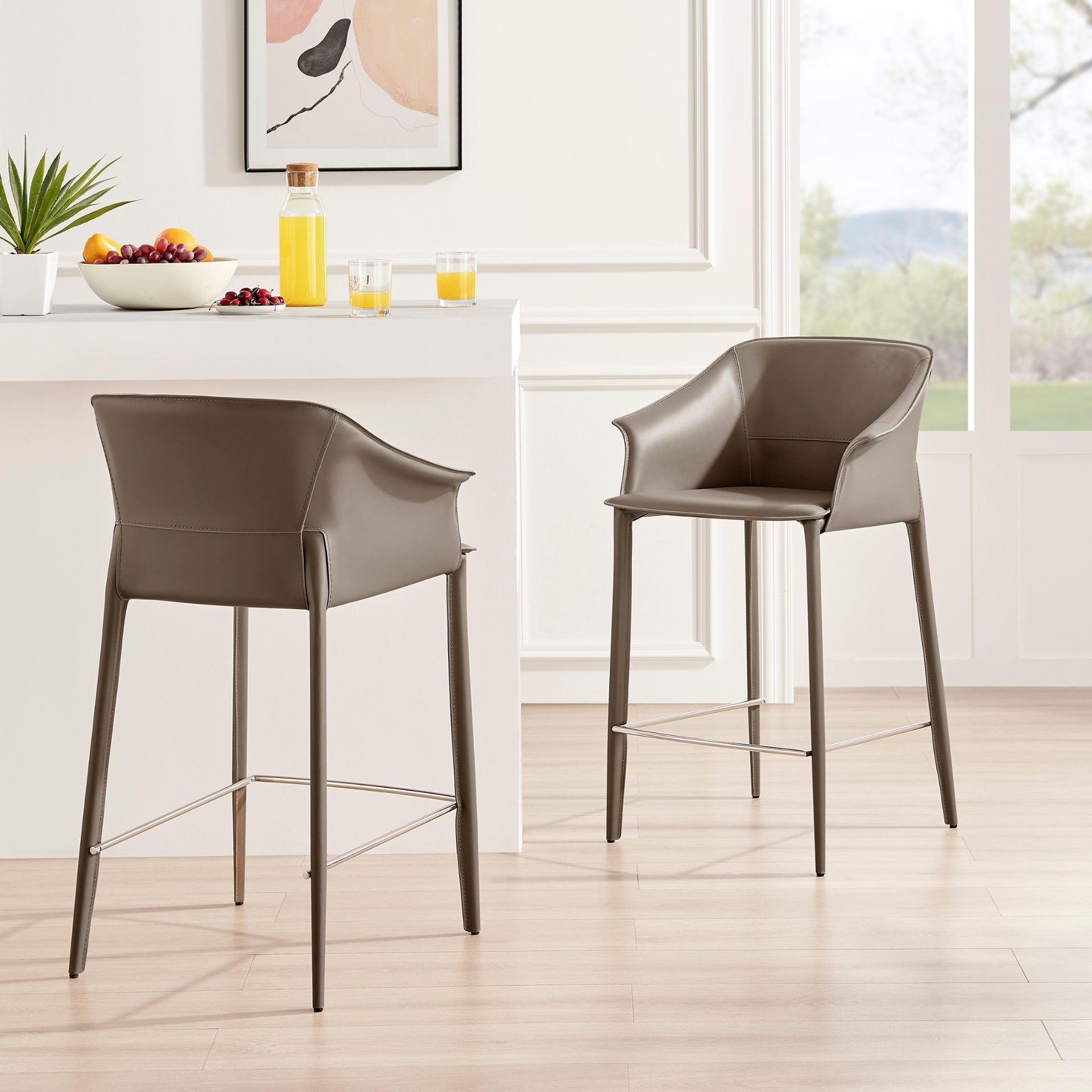 Callie Recycled Leather Counter Stool - What A Room