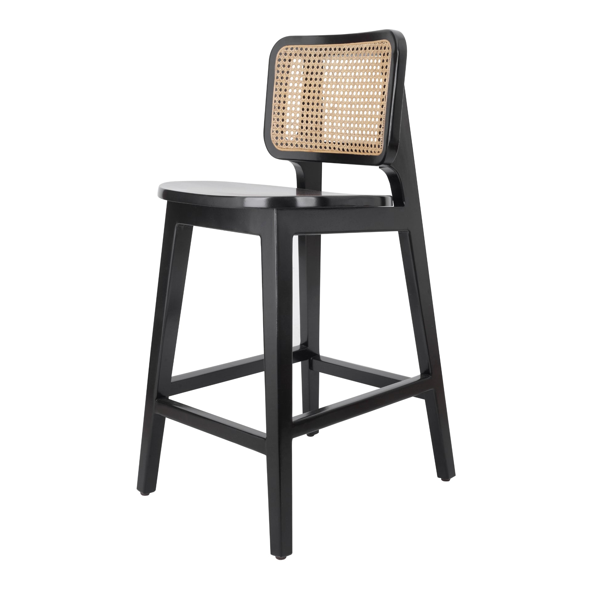 Maury Wood Counter Stool w/ Rattan - What A Room