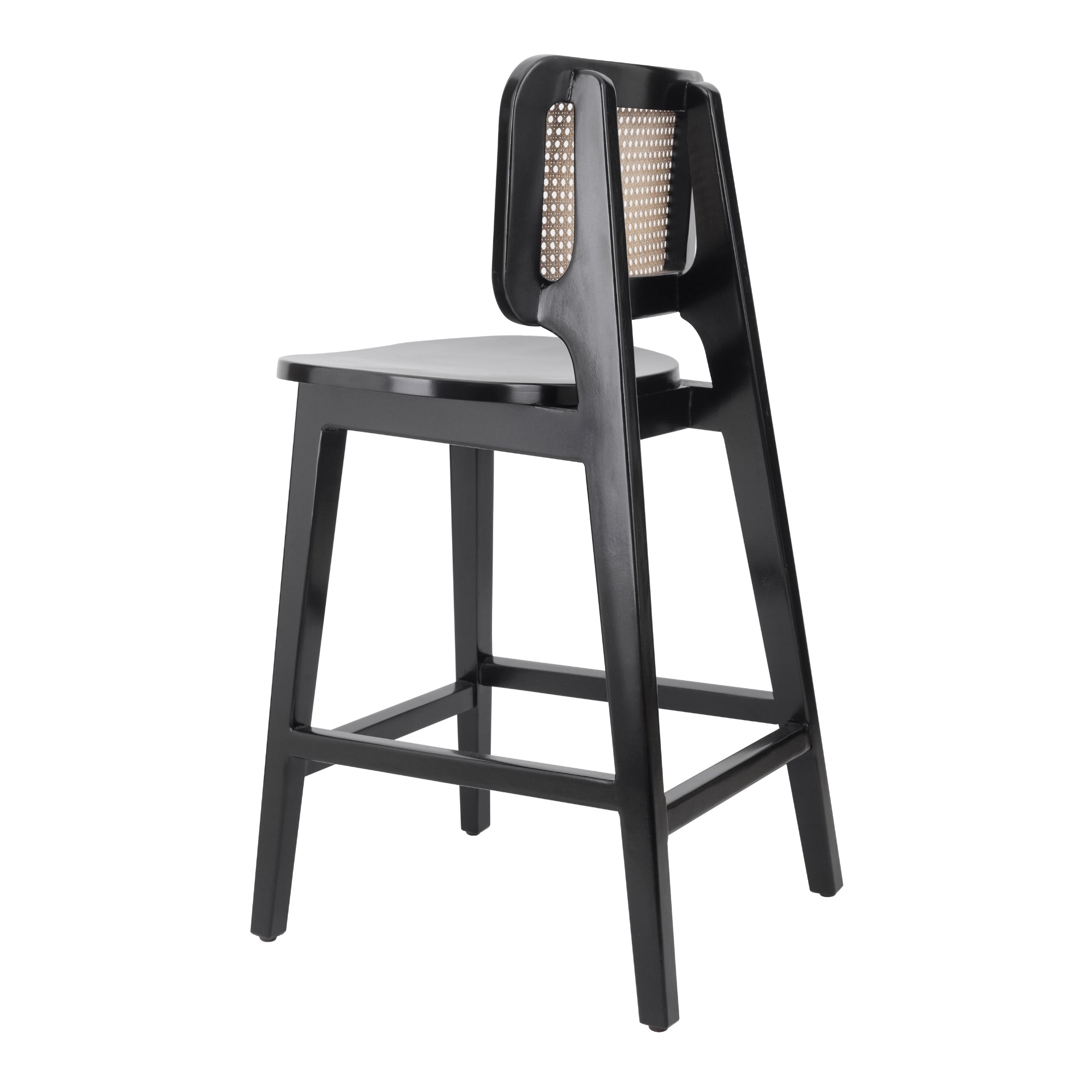 Maury Wood Counter Stool w/ Rattan - What A Room