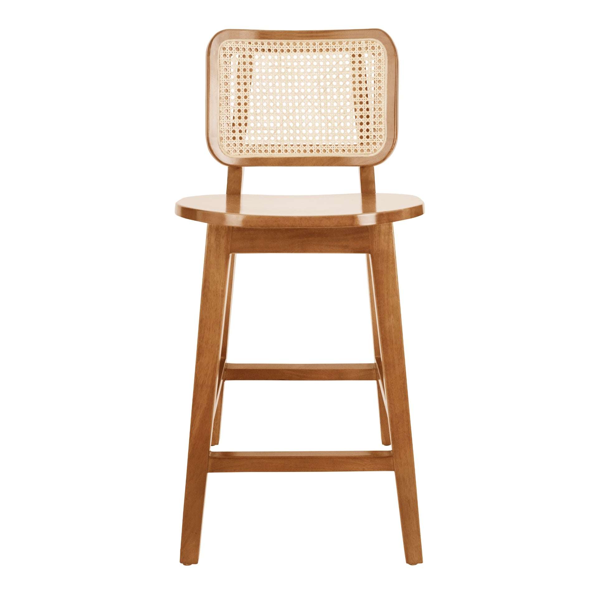Maury Wood Counter Stool w/ Rattan - What A Room