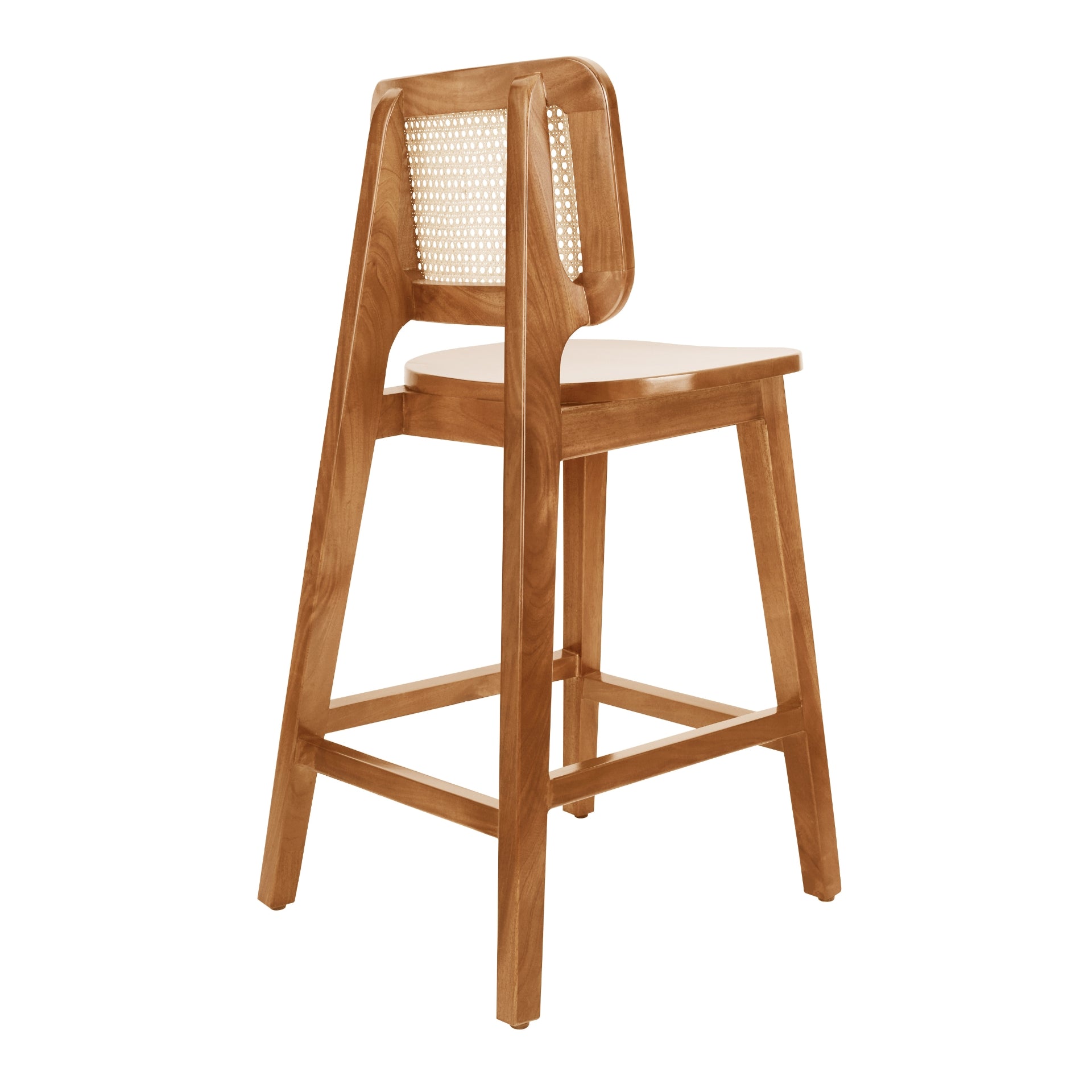 Maury Wood Counter Stool w/ Rattan - What A Room