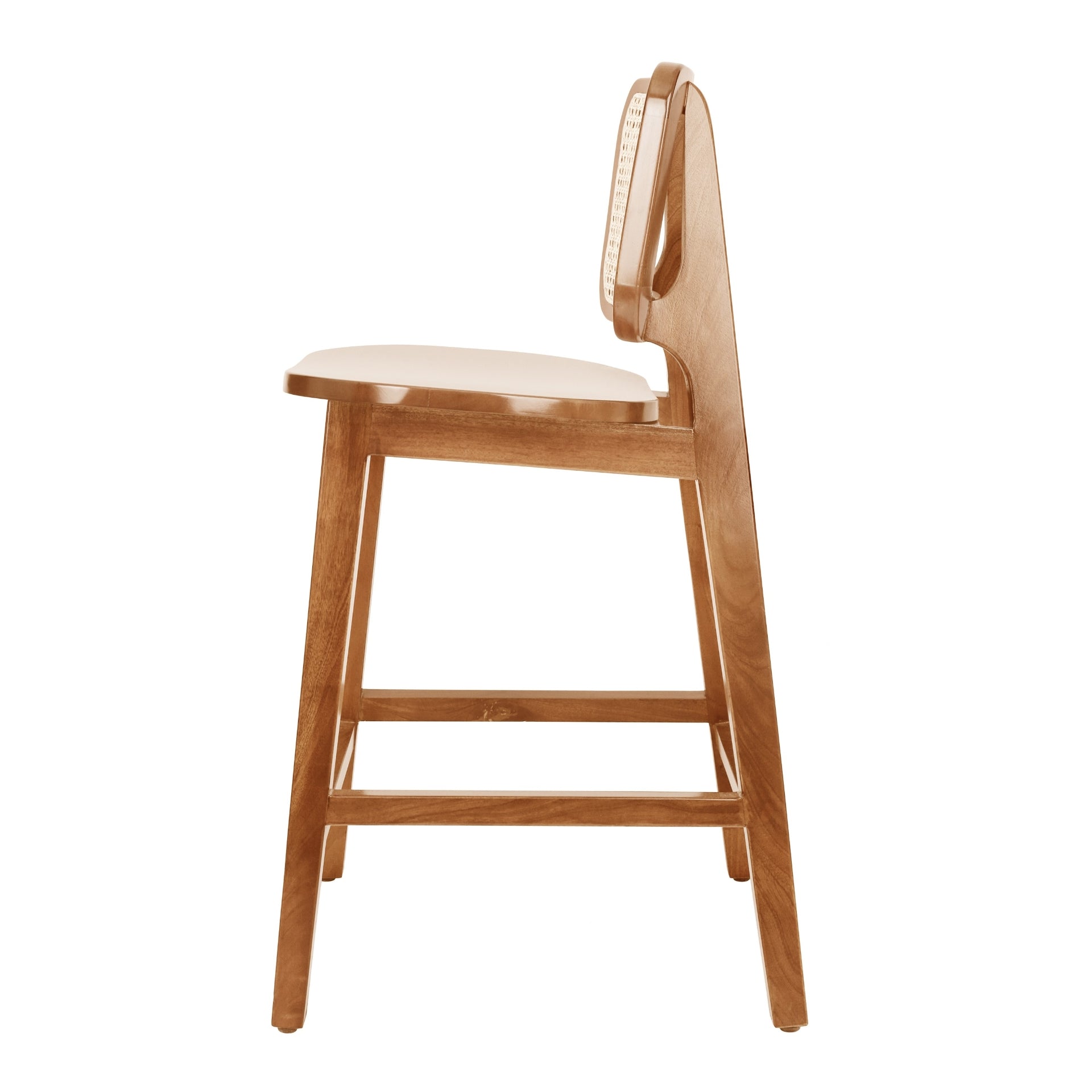 Maury Wood Counter Stool w/ Rattan - What A Room