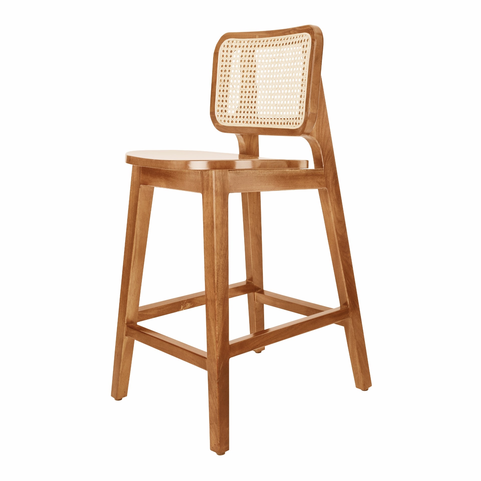 Maury Wood Counter Stool w/ Rattan - What A Room
