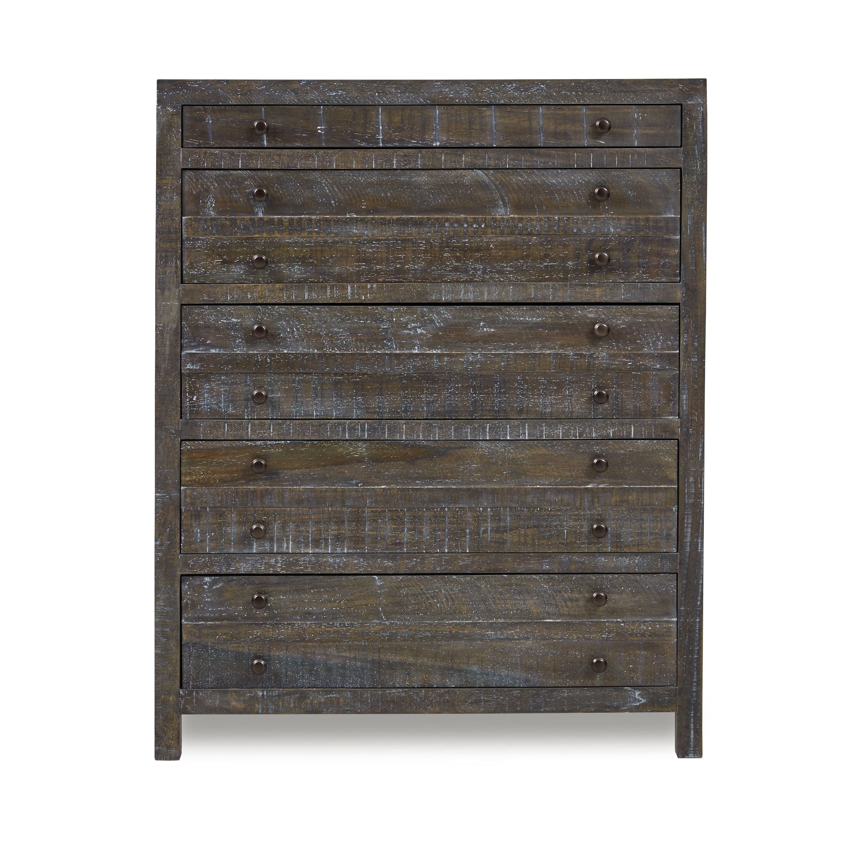 Townsend Solid Wood Five Drawer Chest in Gunmetal - What A Room