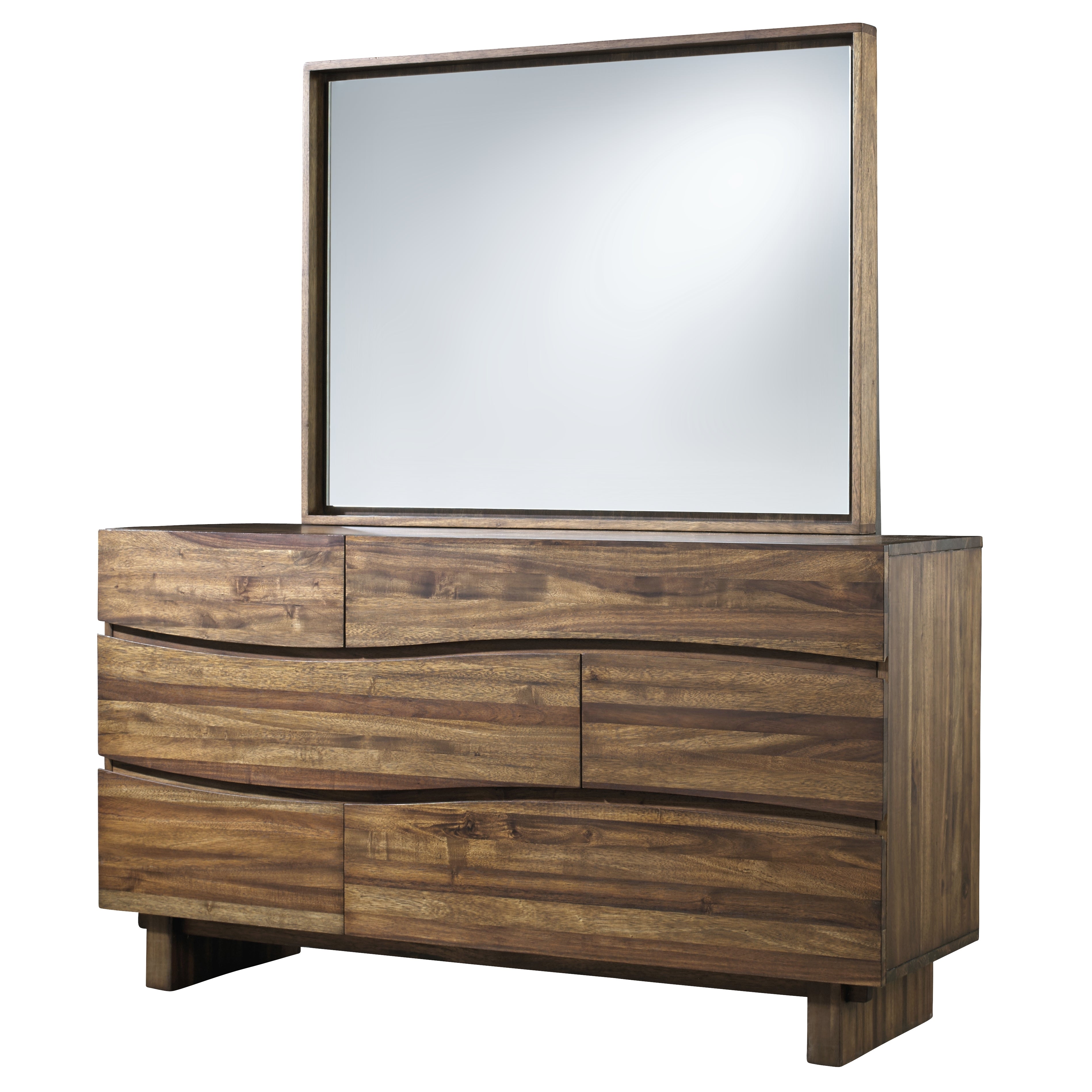 Ocean Six Drawer Solid Wood Dresser in Natural Sengon - What A Room