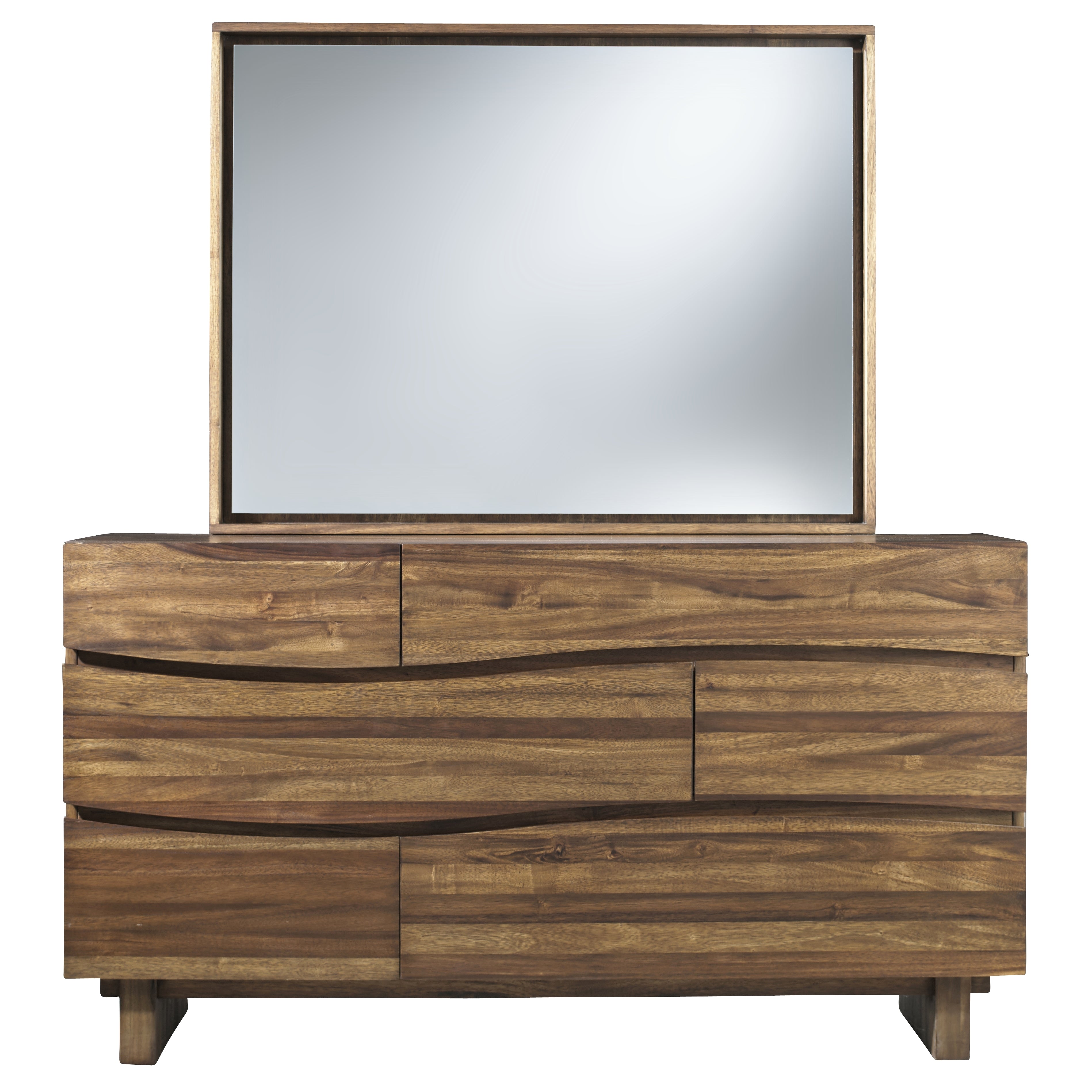 Ocean Six Drawer Solid Wood Dresser in Natural Sengon - What A Room