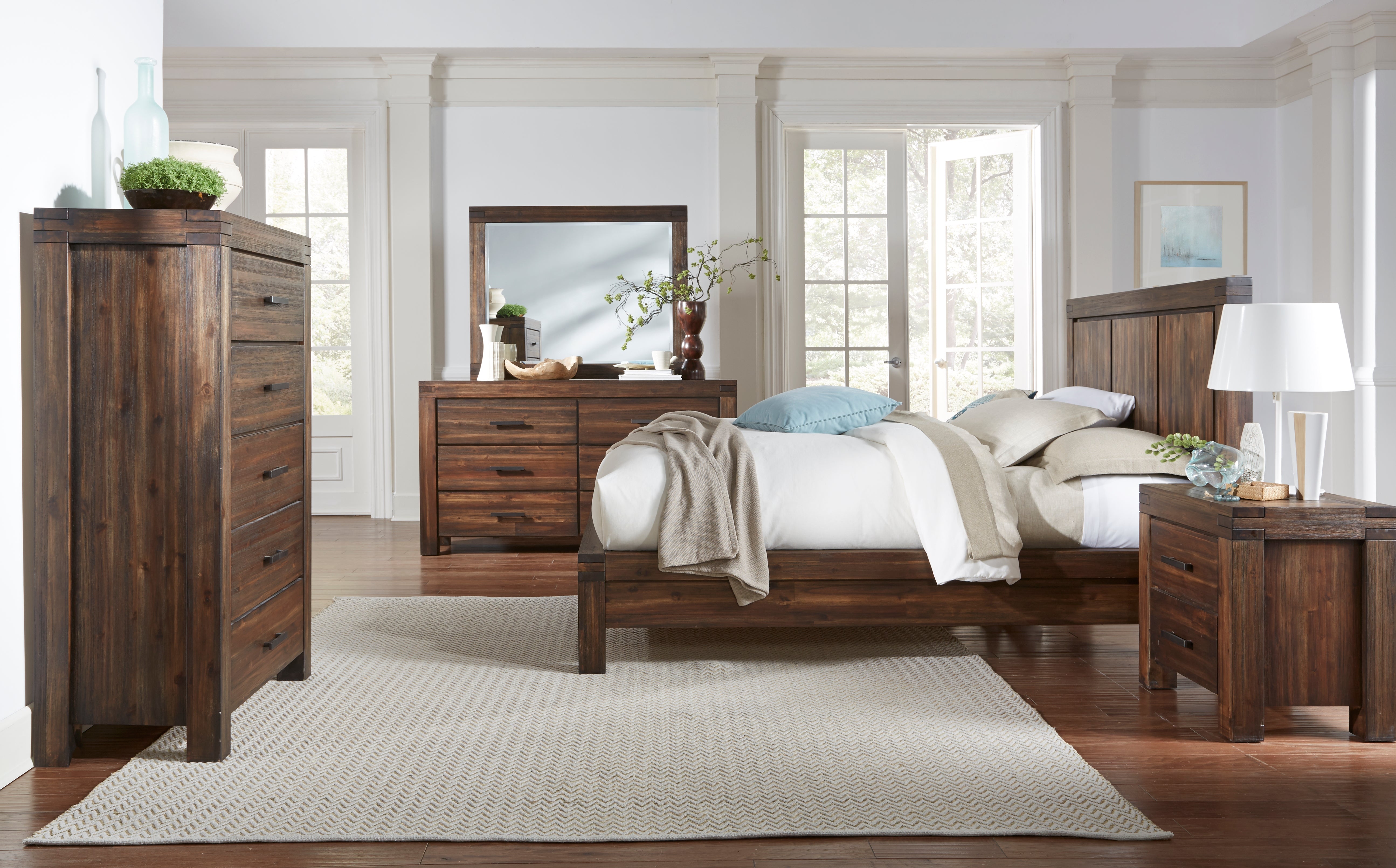 Meadow Five Drawer Solid Wood Chest in Brick Brown - What A Room