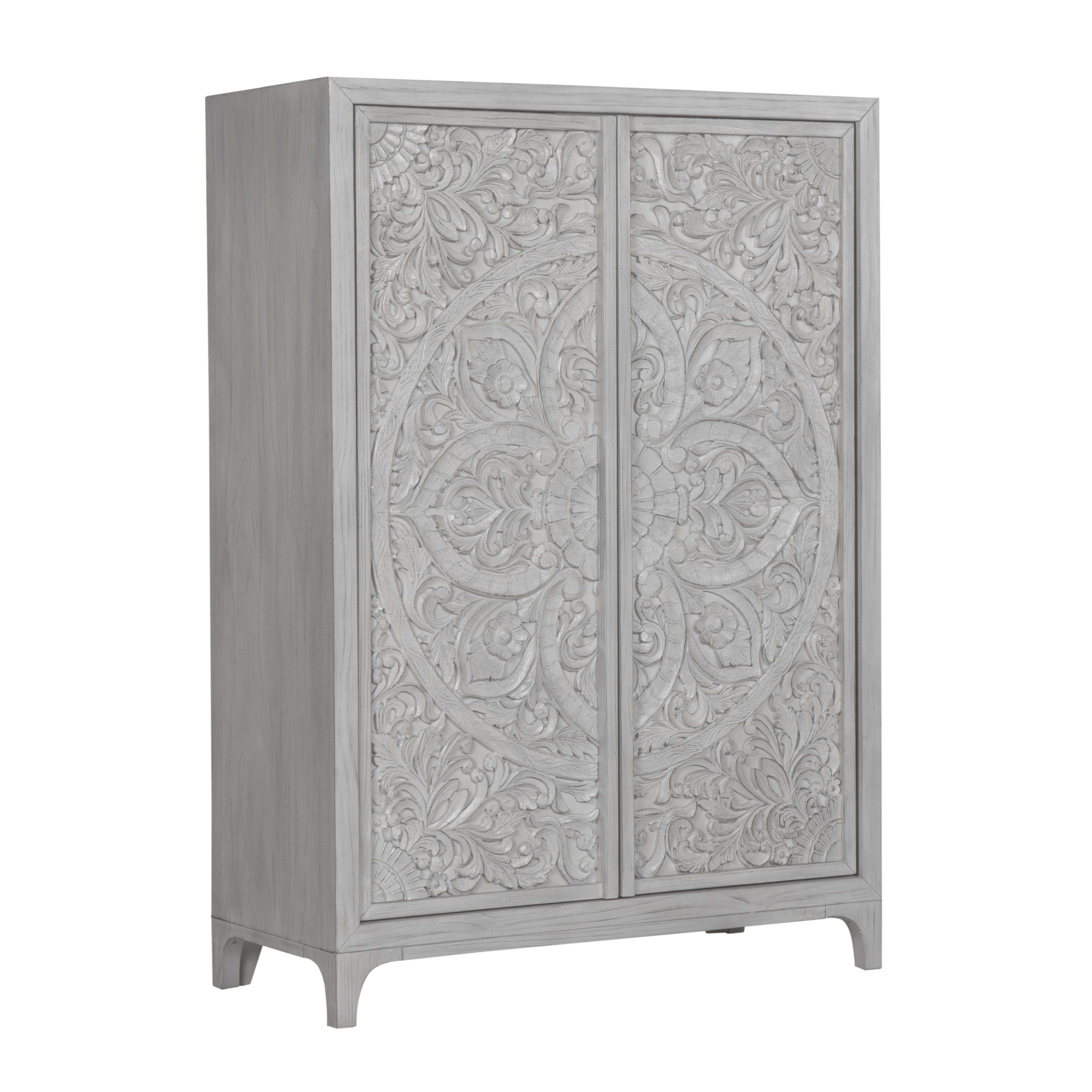 Boho Chic Wardrobe Chest in Washed White - What A Room