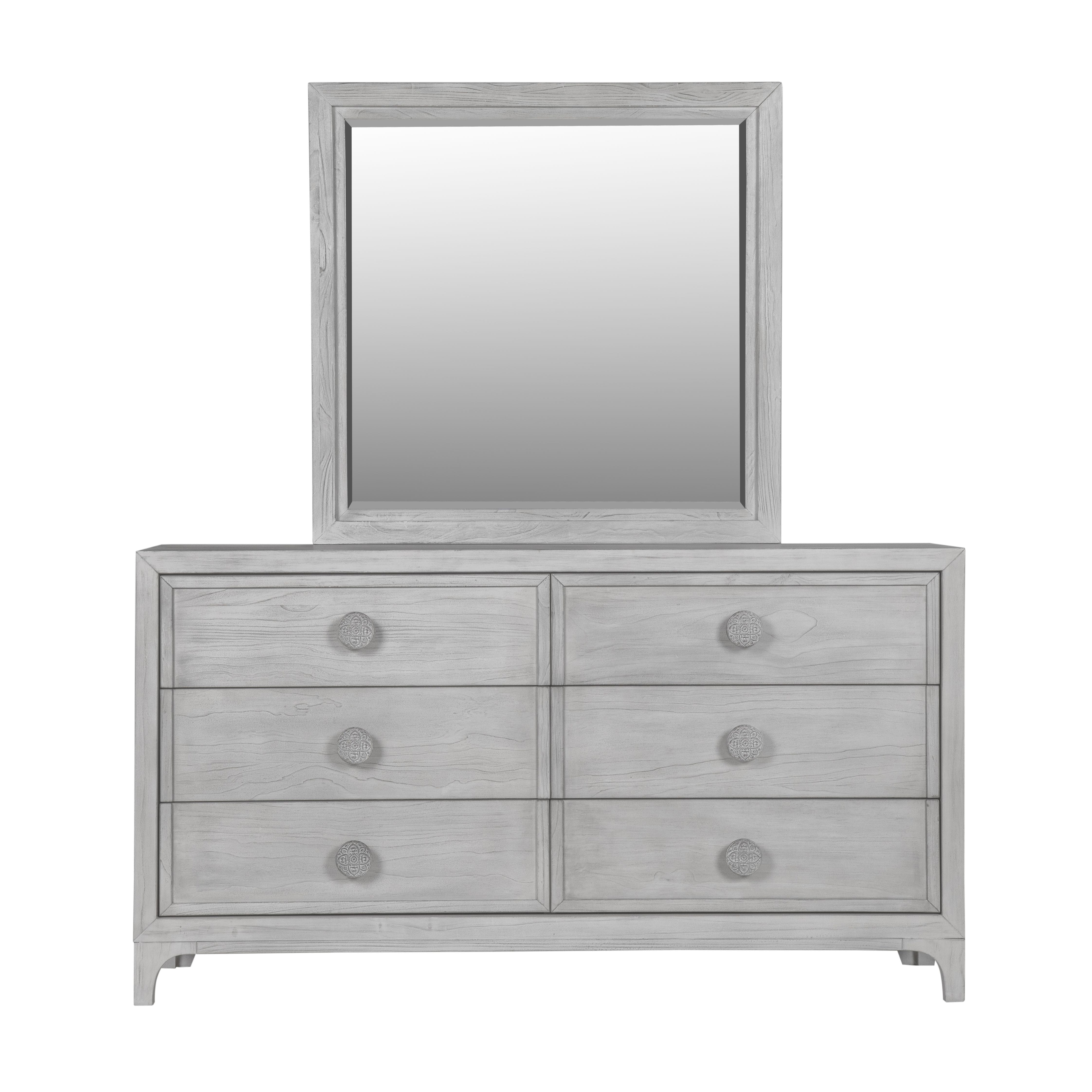 Boho Chic Six-Drawer Dresser in Washed White - What A Room
