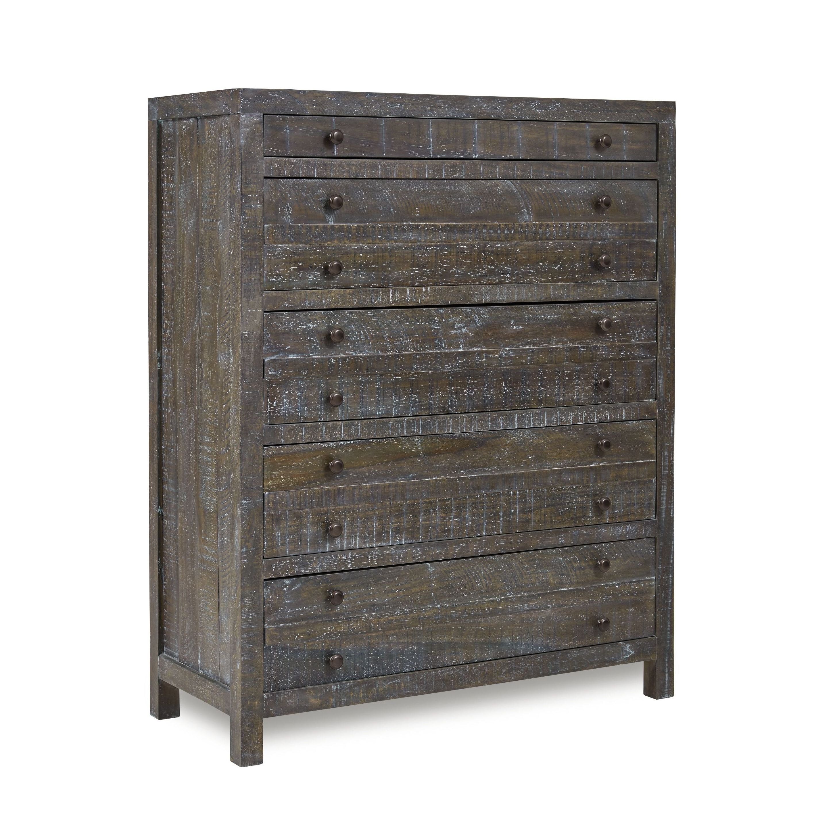 Townsend Solid Wood Five Drawer Chest in Gunmetal - What A Room