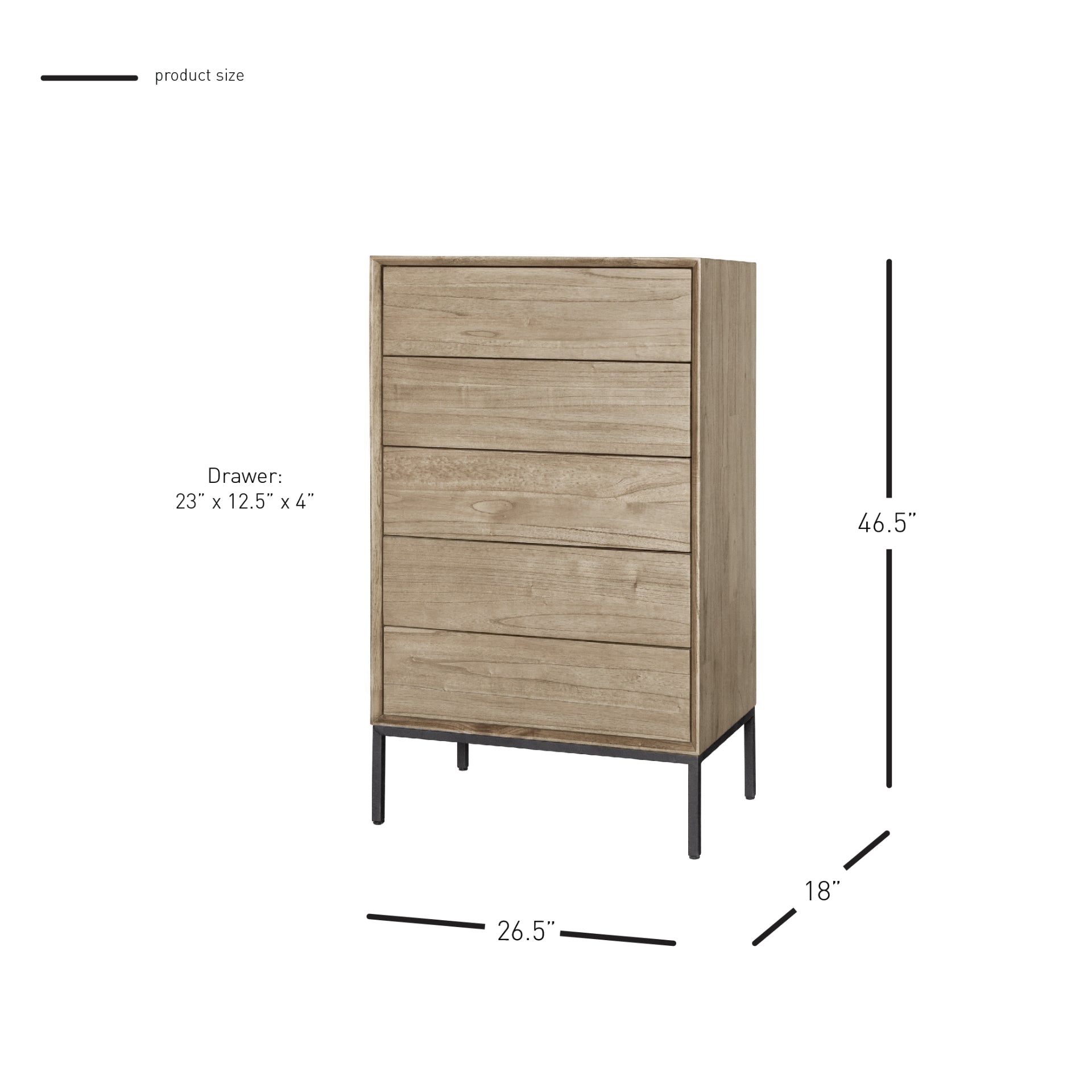 Hathaway  Chest 5 Drawers - What A Room