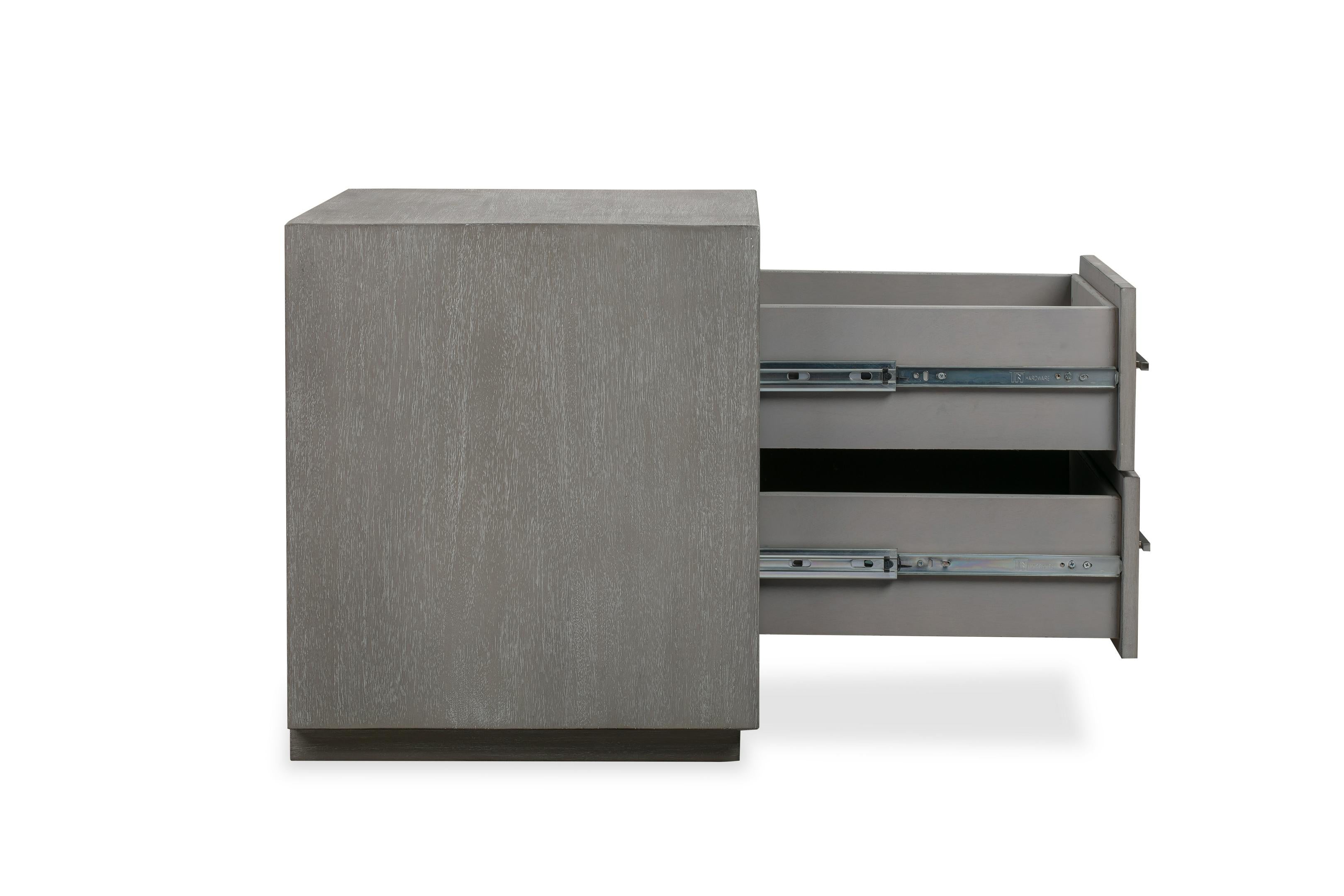 Melbourne Two Drawer Nightstand with USB in Mineral - What A Room