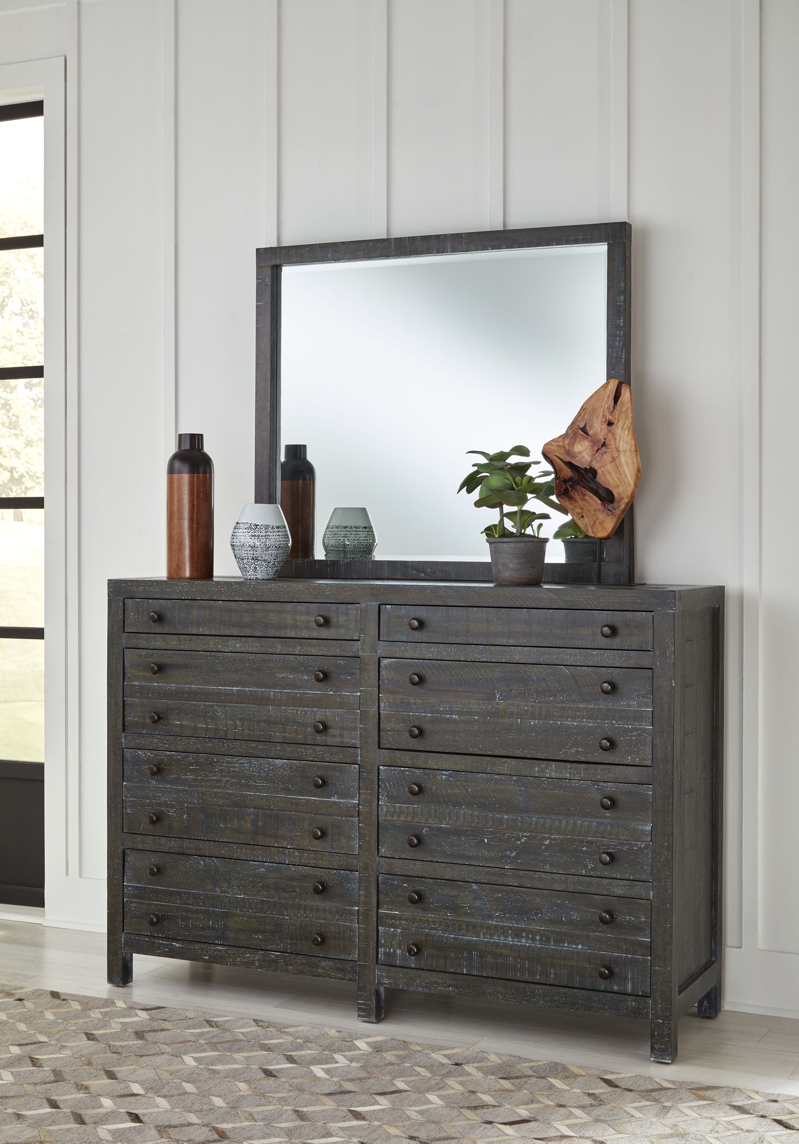 Townsend Solid Wood Eight Drawer Dresser in Gunmetal - What A Room