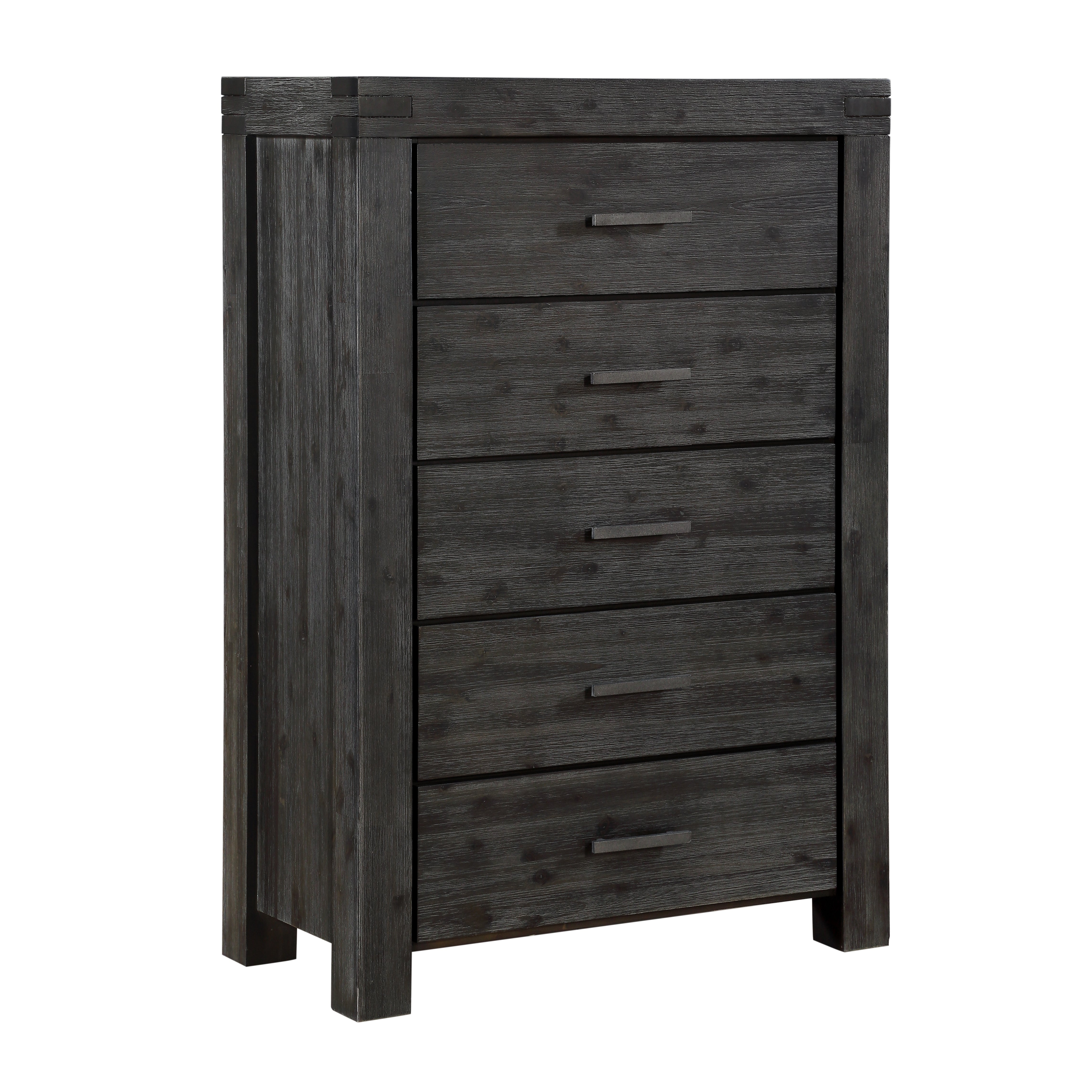 Meadow Five Drawer Solid Wood Chest in Graphite - What A Room