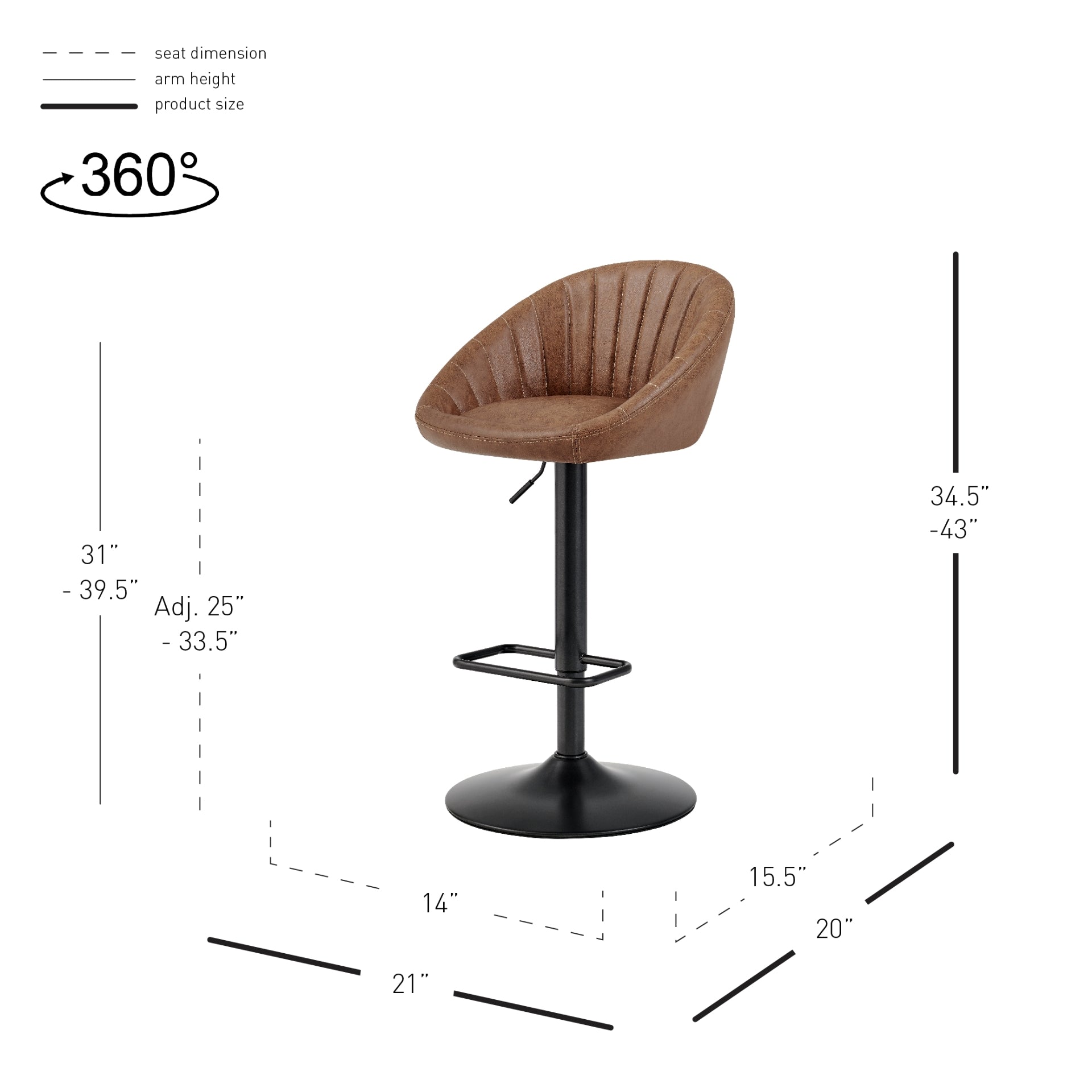 Watson   Gaslift Swivel Bar Stool - What A Room