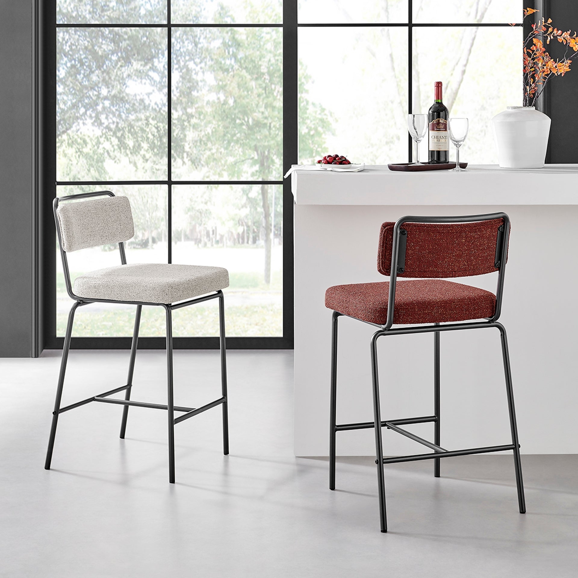 Zander  Fabric Counter Stool (Set of 4) - What A Room