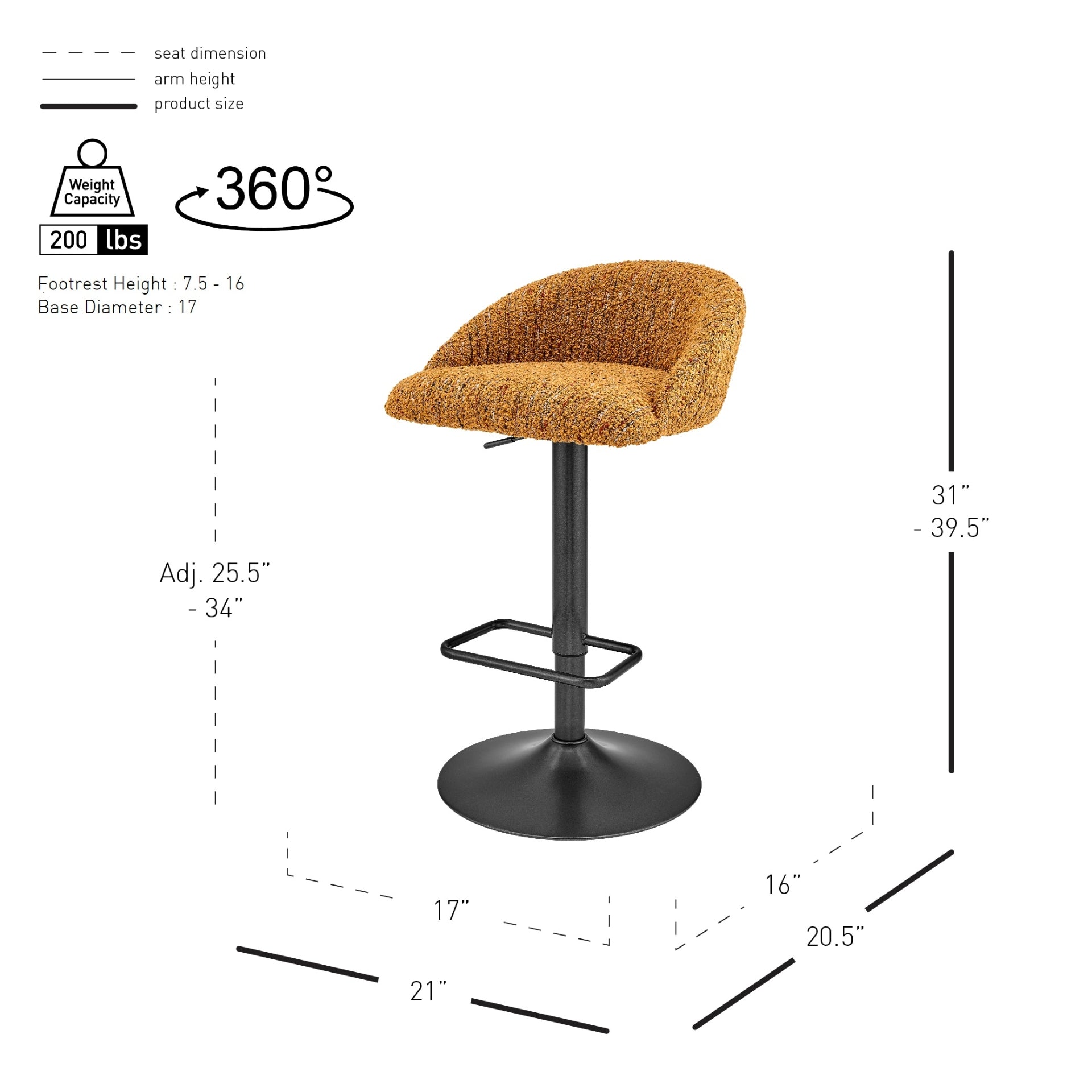 Jorrell  Fabric Gaslift Swivel Bar Stool (Set of 2) - What A Room