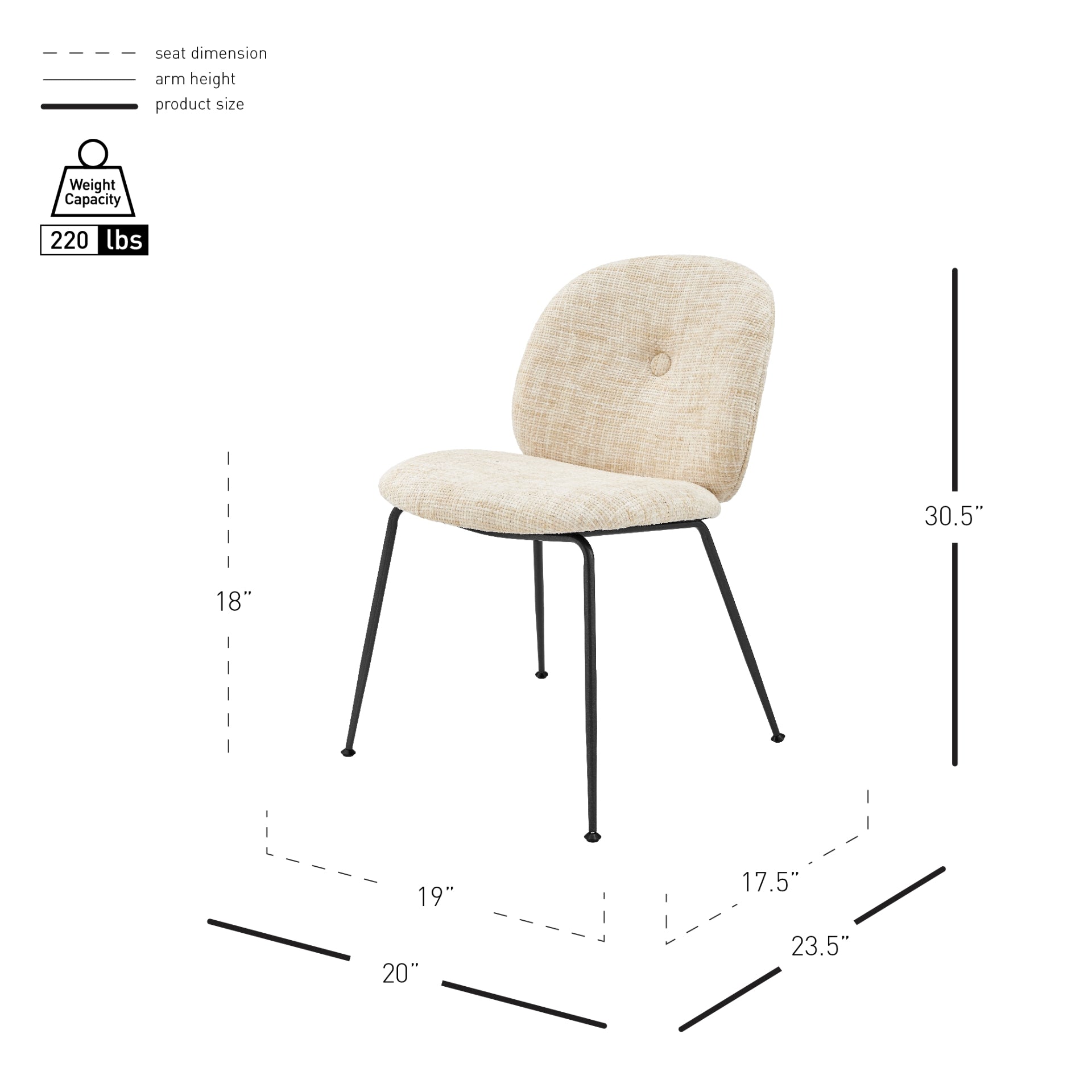 Nisha  Fabric Dining Side Chair (Set of 2) - What A Room