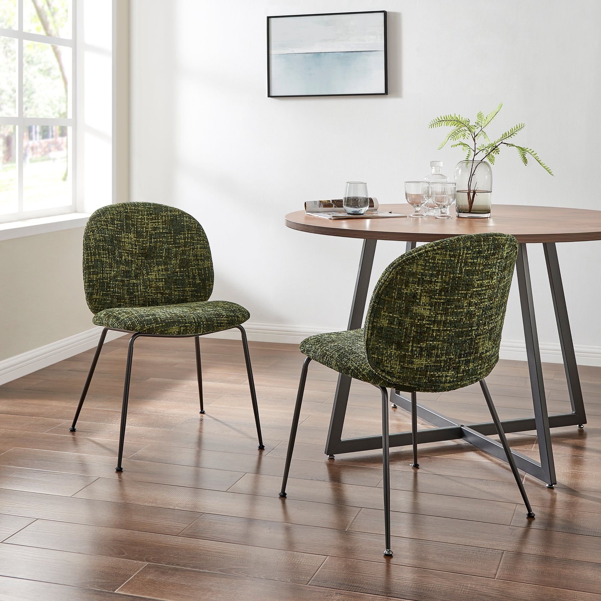 Nisha  Fabric Dining Side Chair (Set of 2) - What A Room