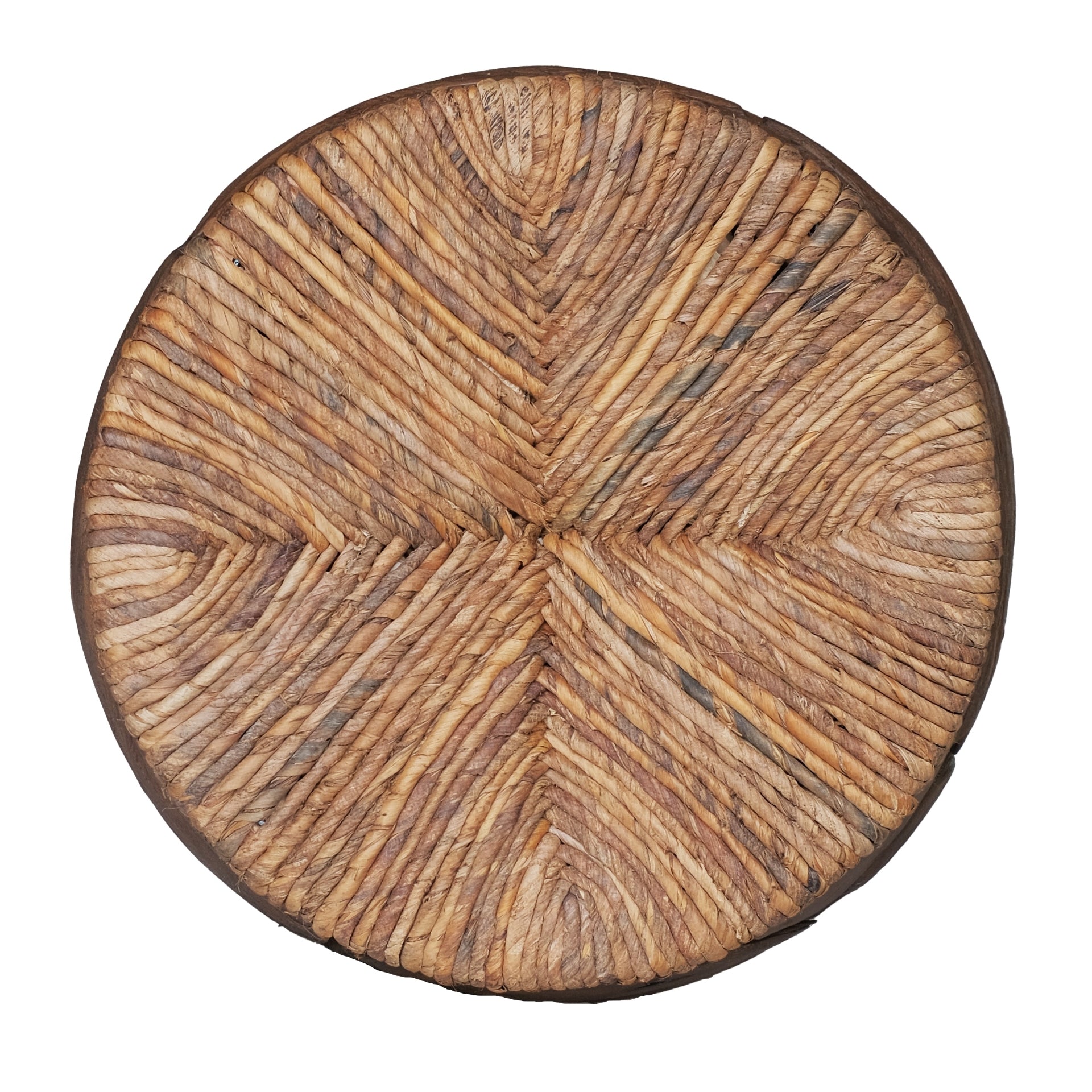 Thiago Reclaimed Teak Round Side/End Table w/ Abaca Top - What A Room