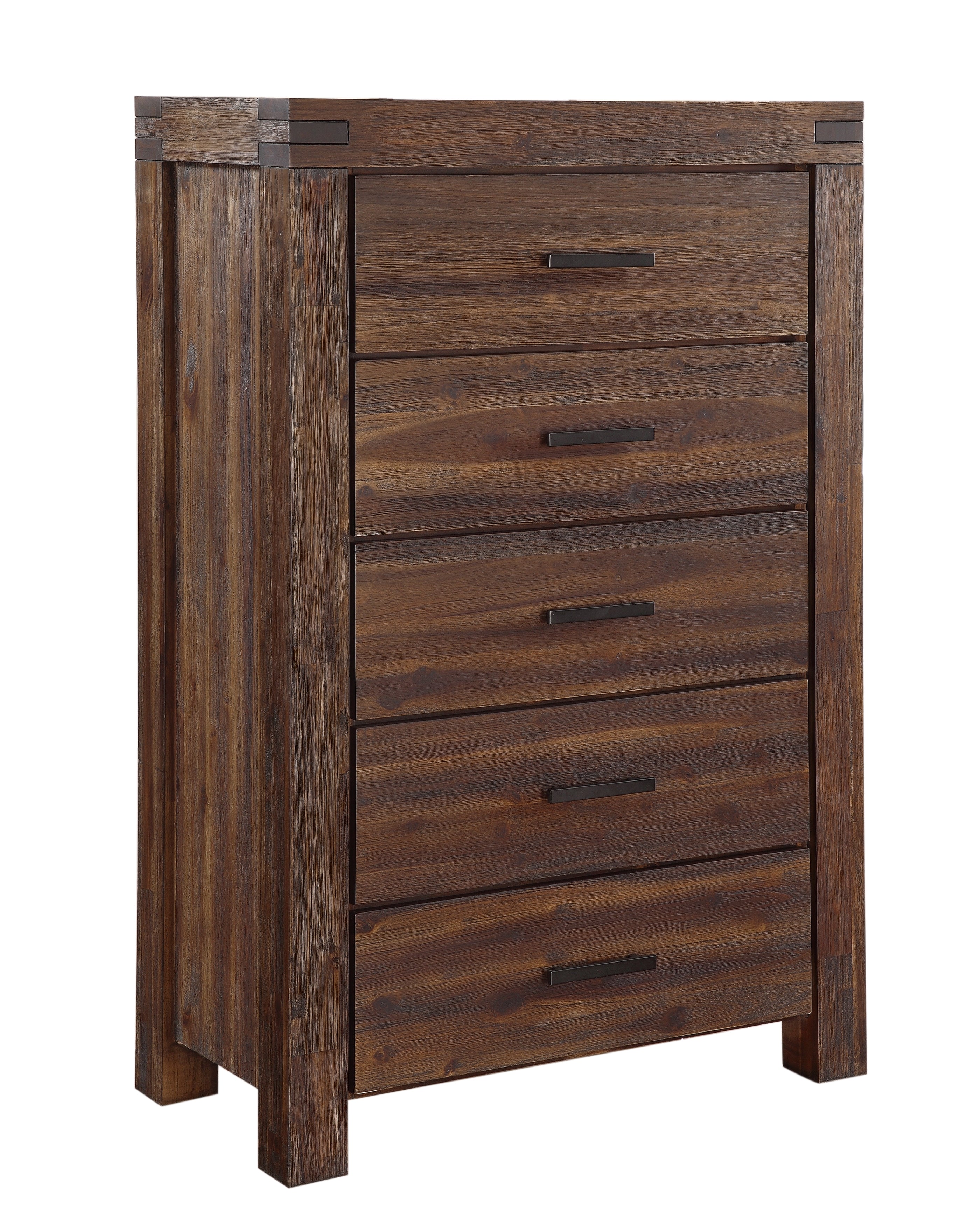 Meadow Five Drawer Solid Wood Chest in Brick Brown - What A Room