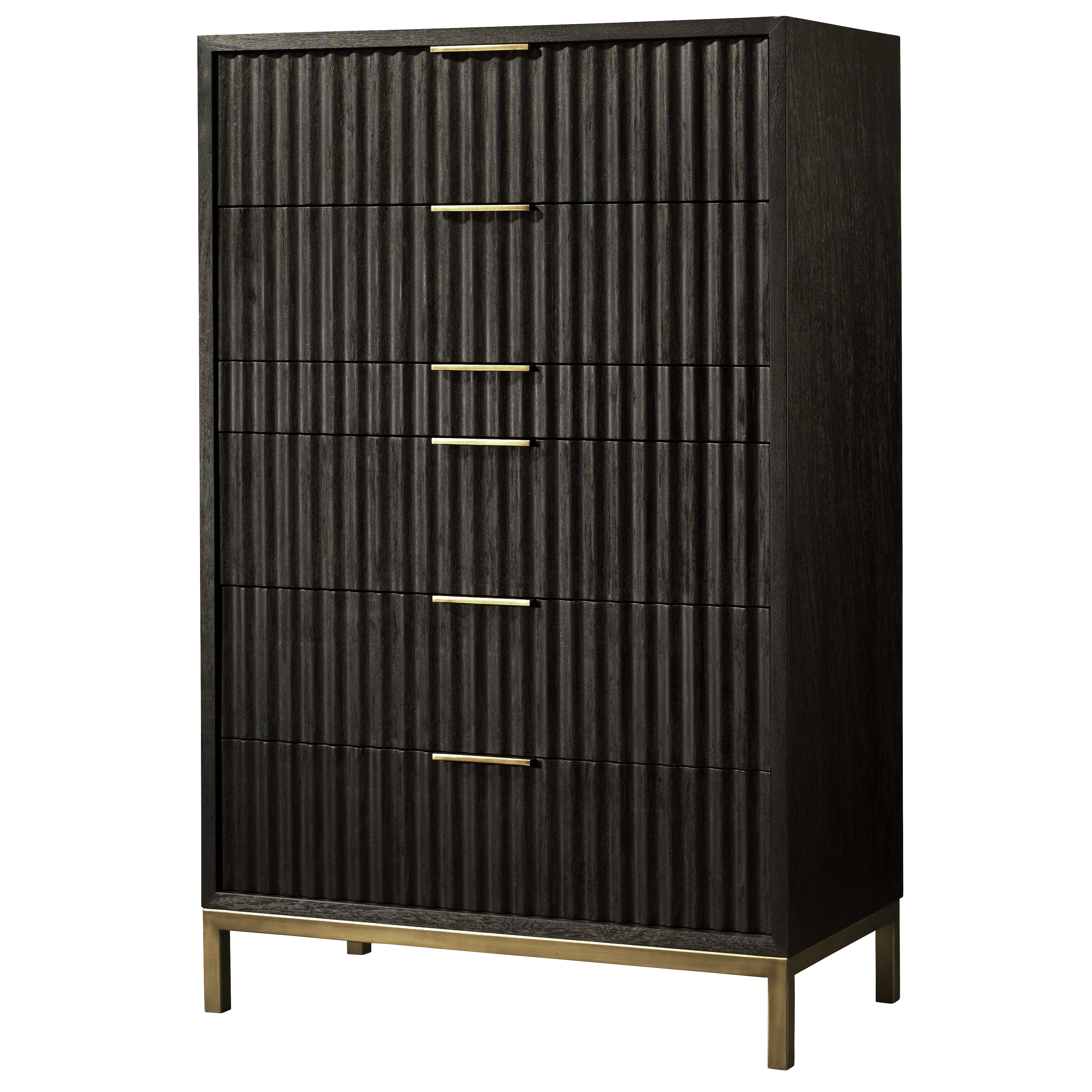 Kentfield Solid Wood Six Drawer Cheset in Black Drifted Oak - What A Room