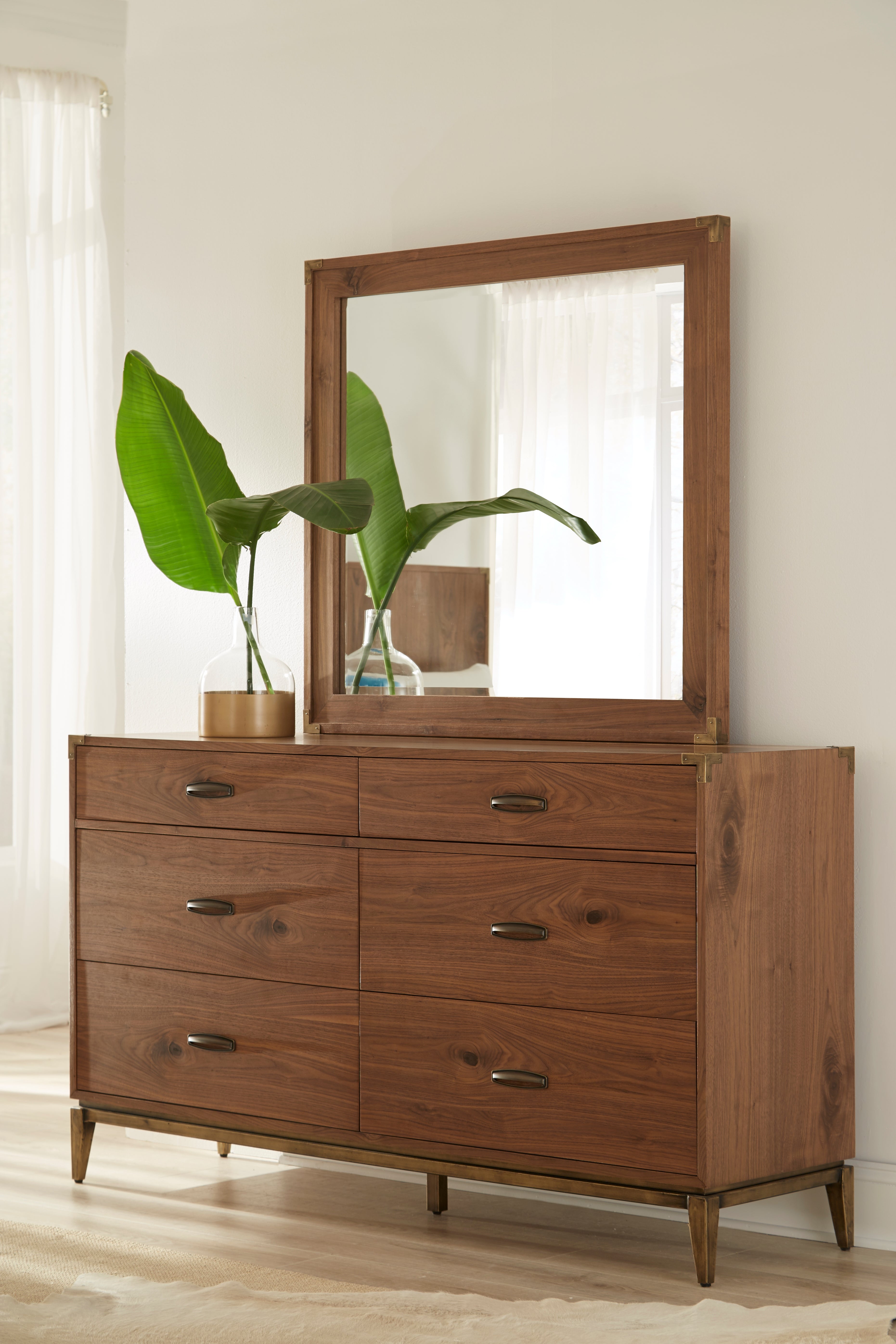 Adler Six Drawer Dresser in Natural Walnut - What A Room