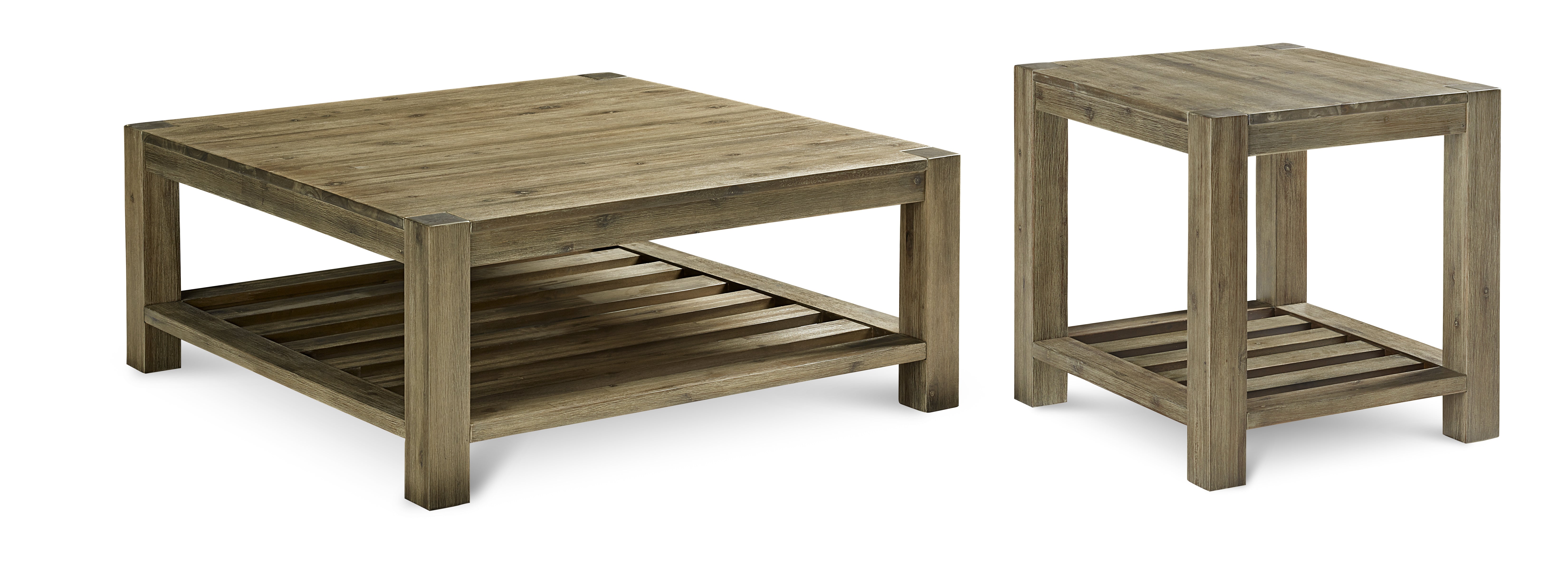 Canyon Solid Wood Square Coffee Table in Washed Grey - What A Room