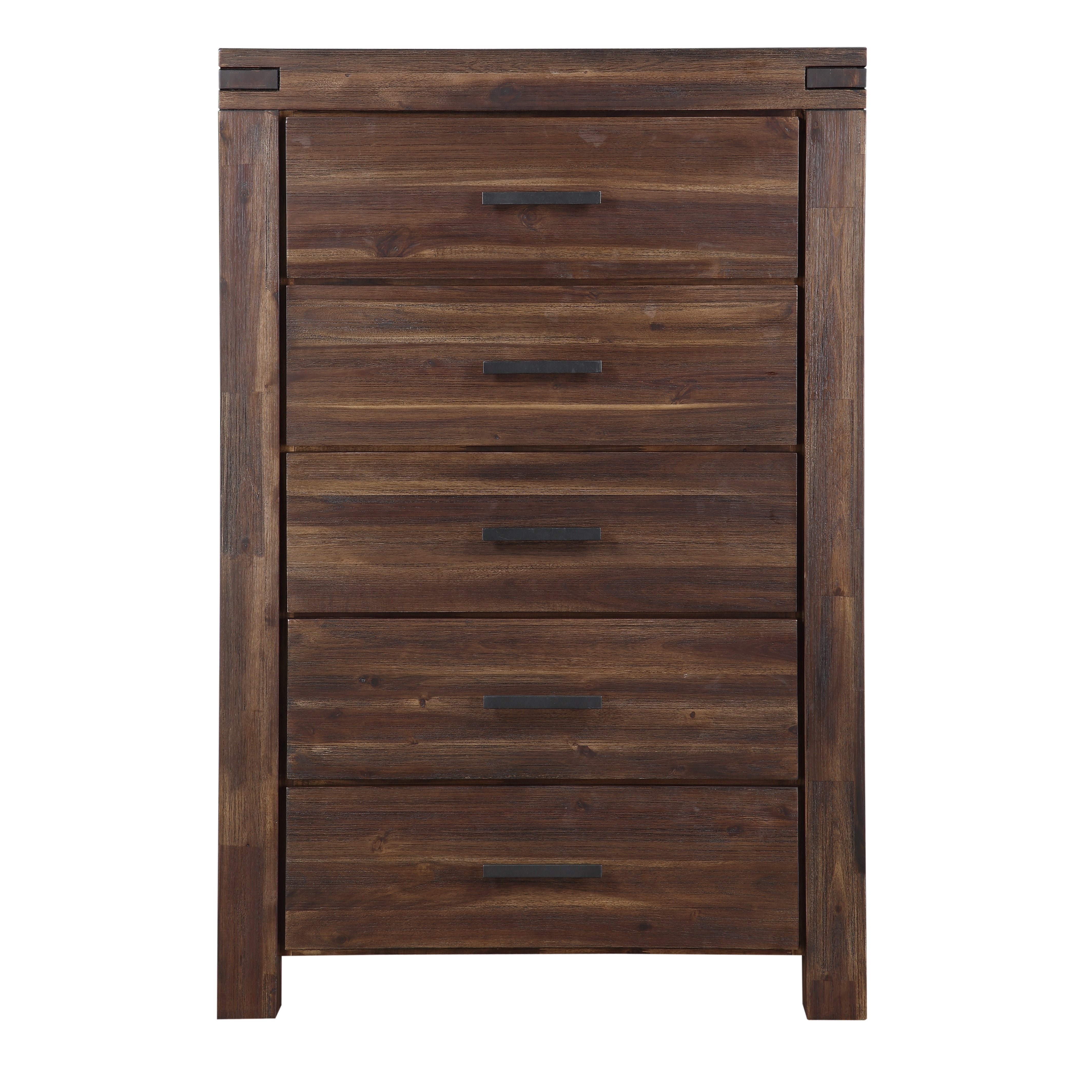 Meadow Five Drawer Solid Wood Chest in Brick Brown - What A Room