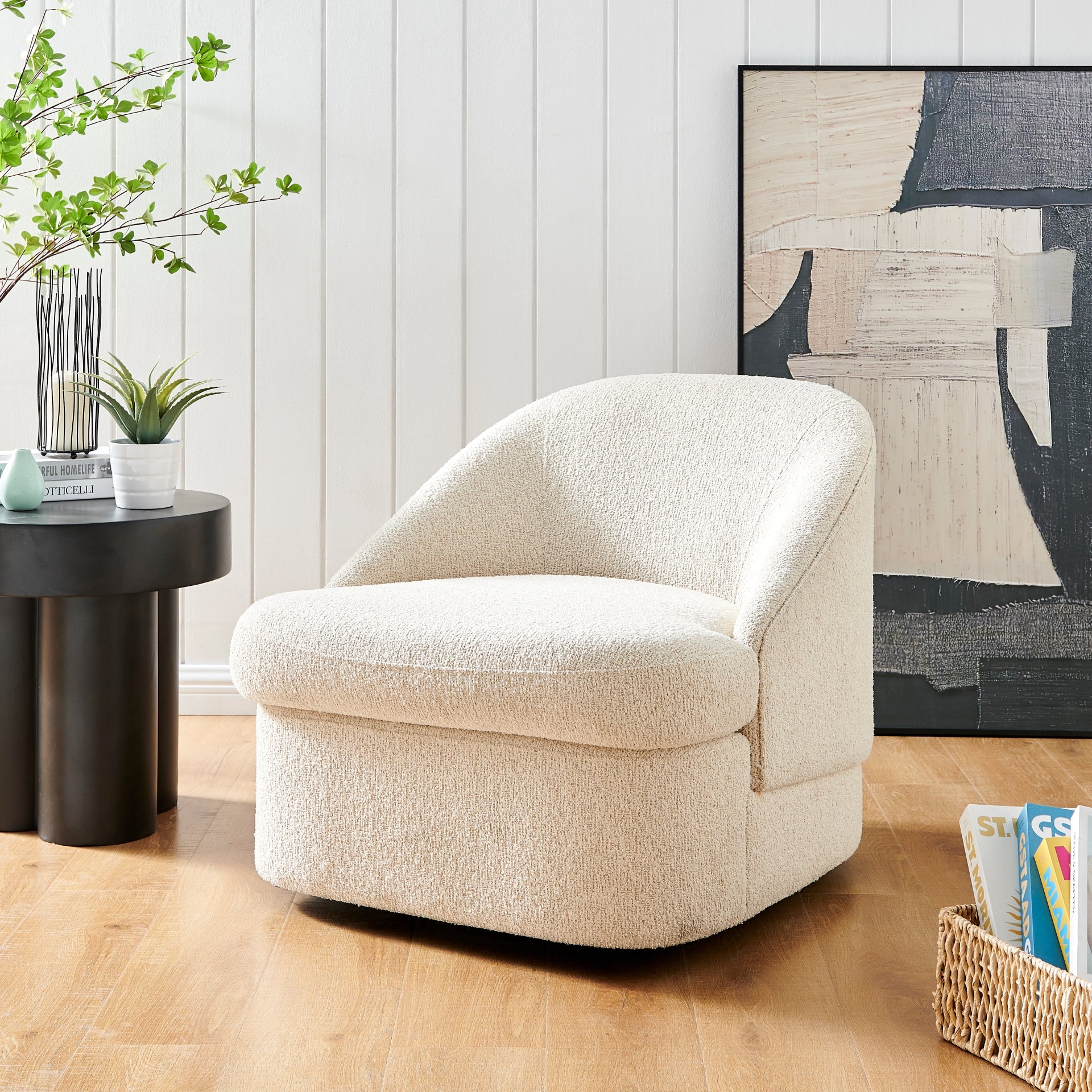 Hurley Fabric Swivel Accent Chair - What A Room