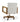 One Wood Frame Home Office Chair in Solid Wood and White Canvas - What A Room
