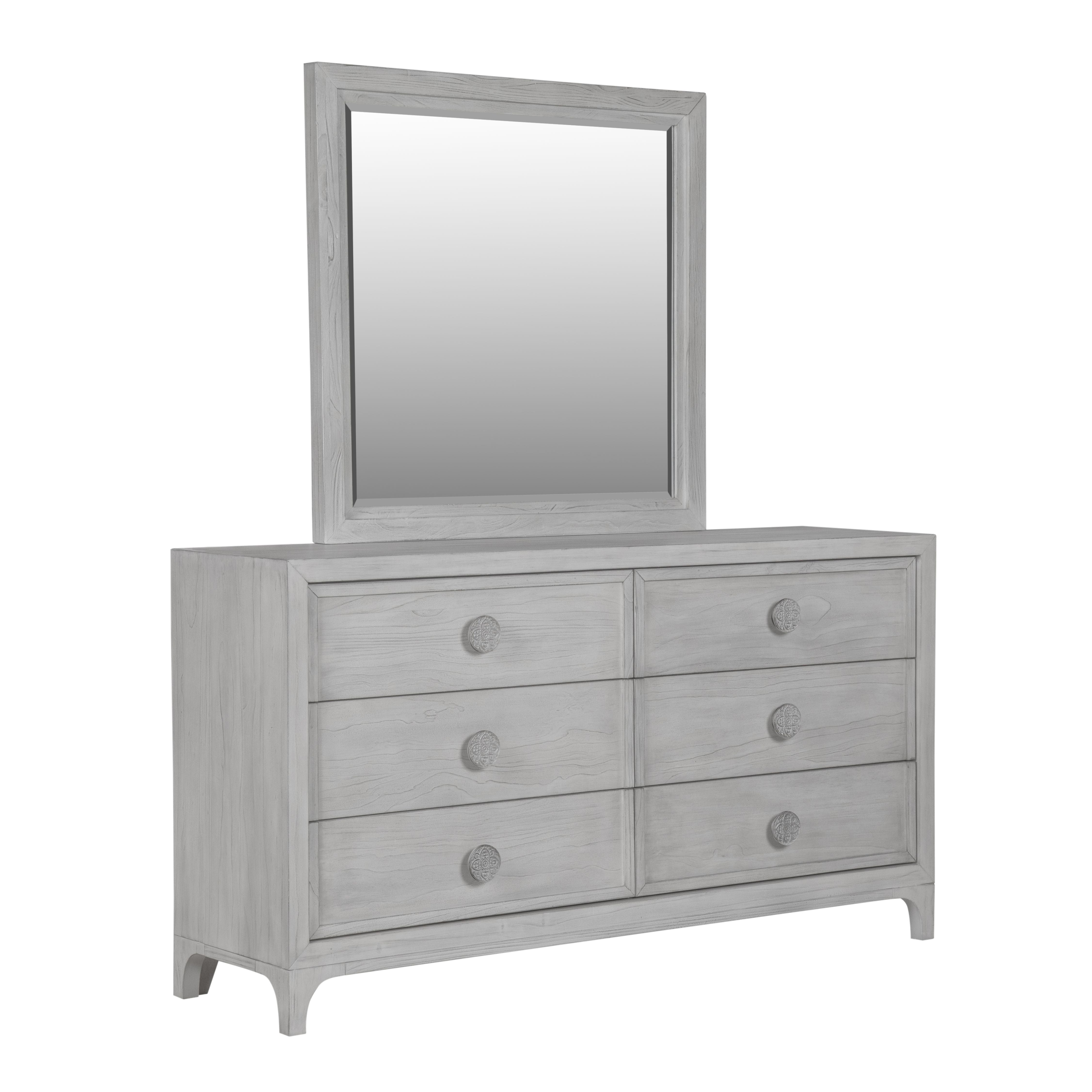 Boho Chic Six-Drawer Dresser in Washed White - What A Room
