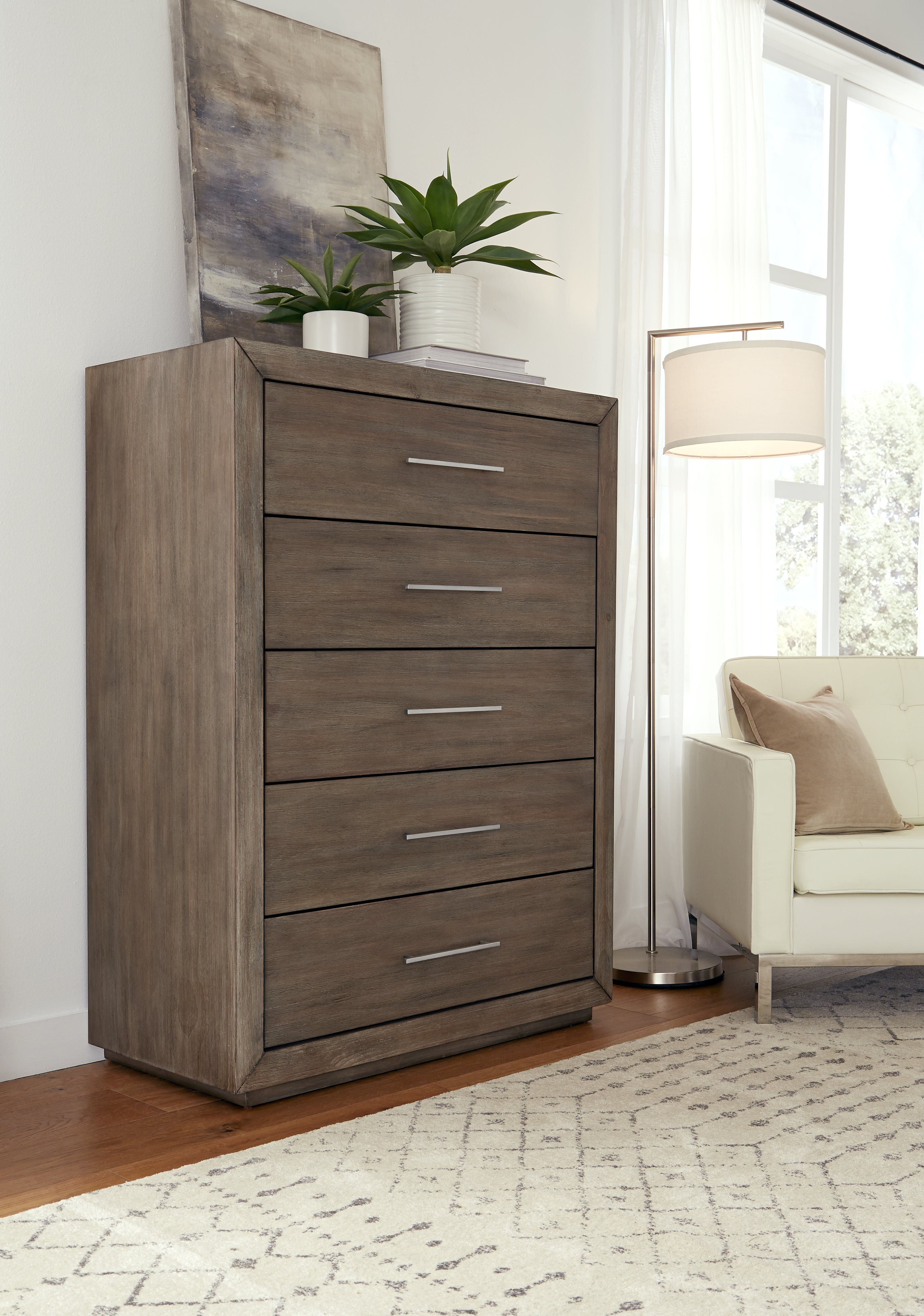 Melbourne Five Drawer Chest in Dark Pine - What A Room