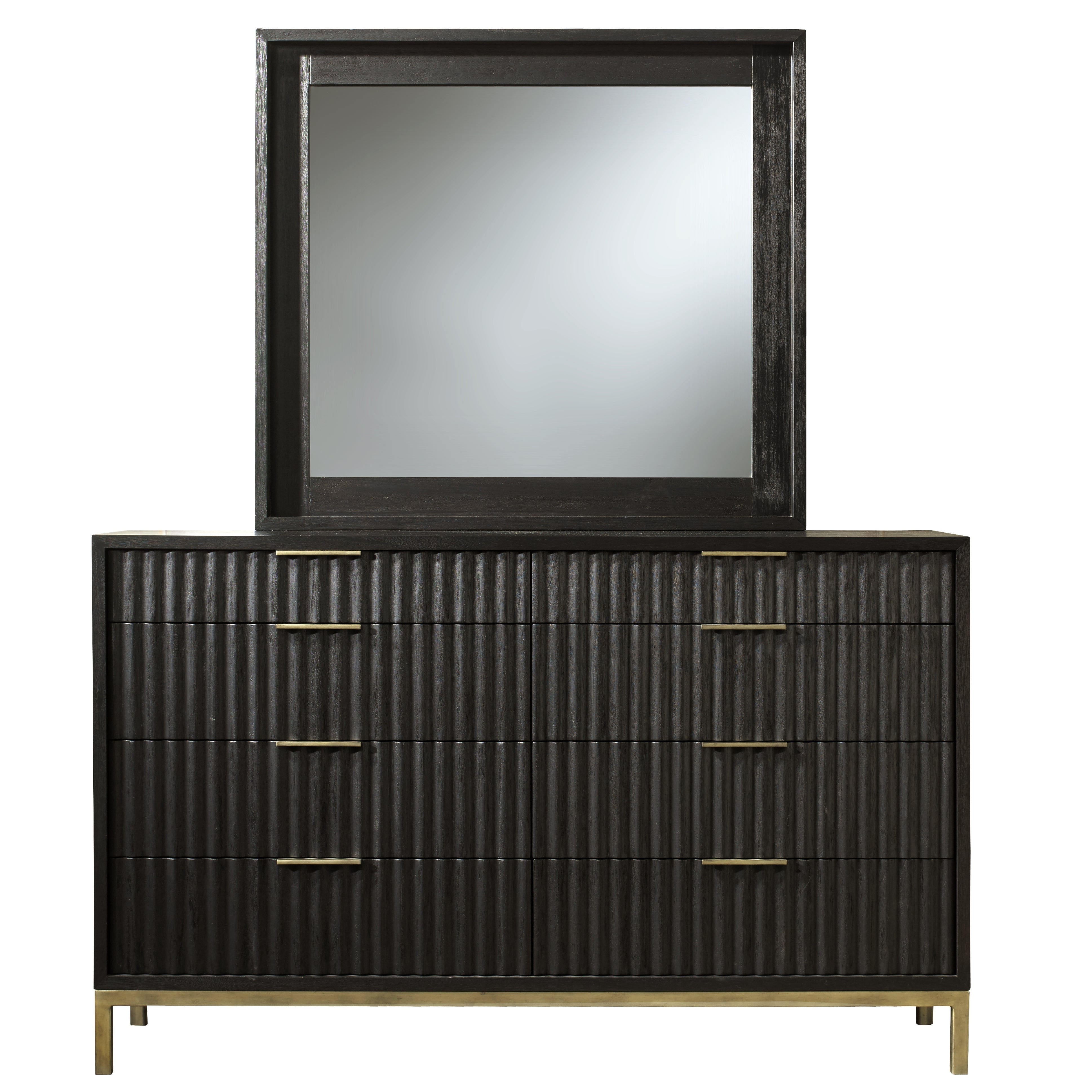 Kentifield Solid Wood Eight Drawer Dresser in Black Drifted Oak - What A Room