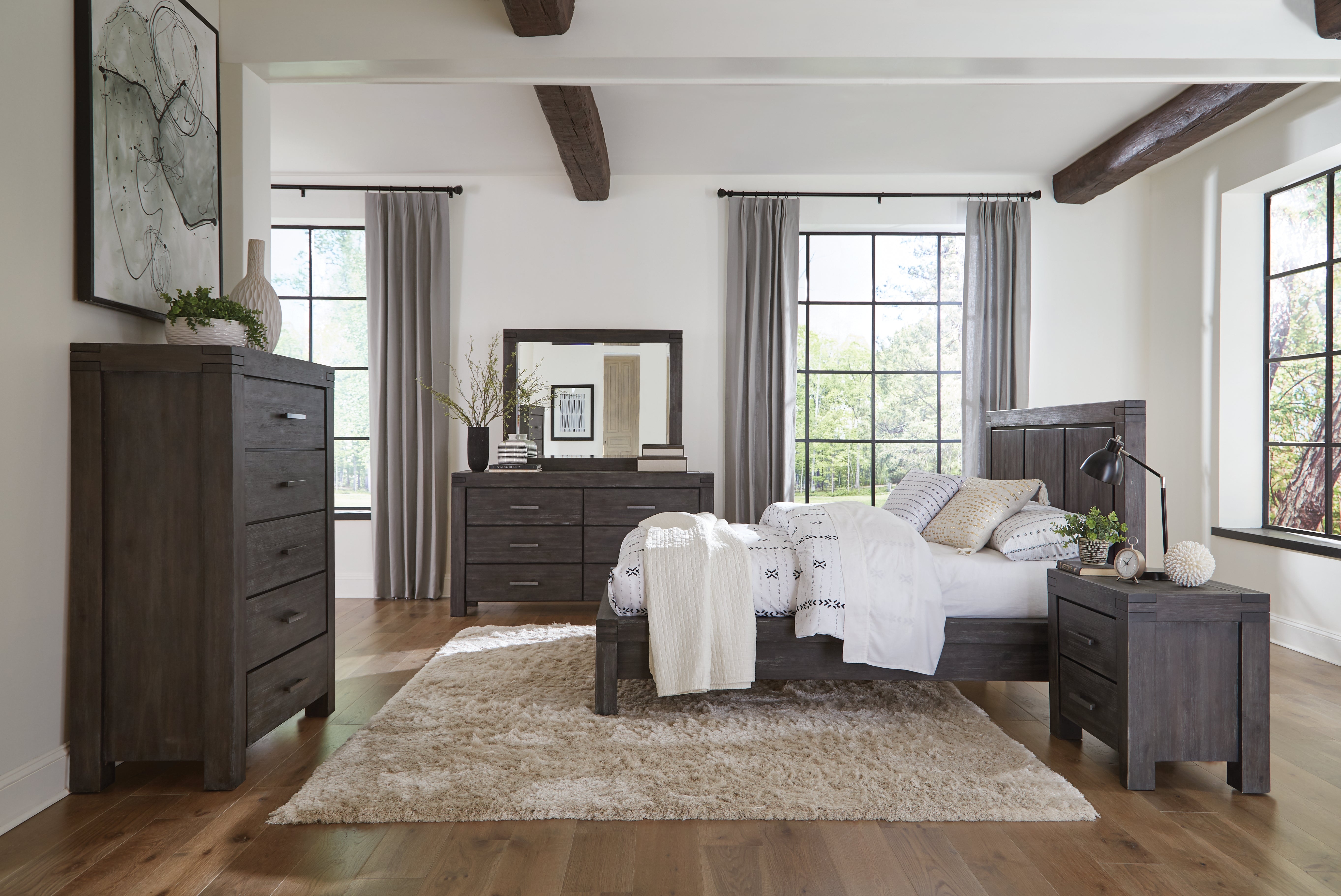 Meadow Six Drawer Solid Wood Dresser in Graphite - What A Room