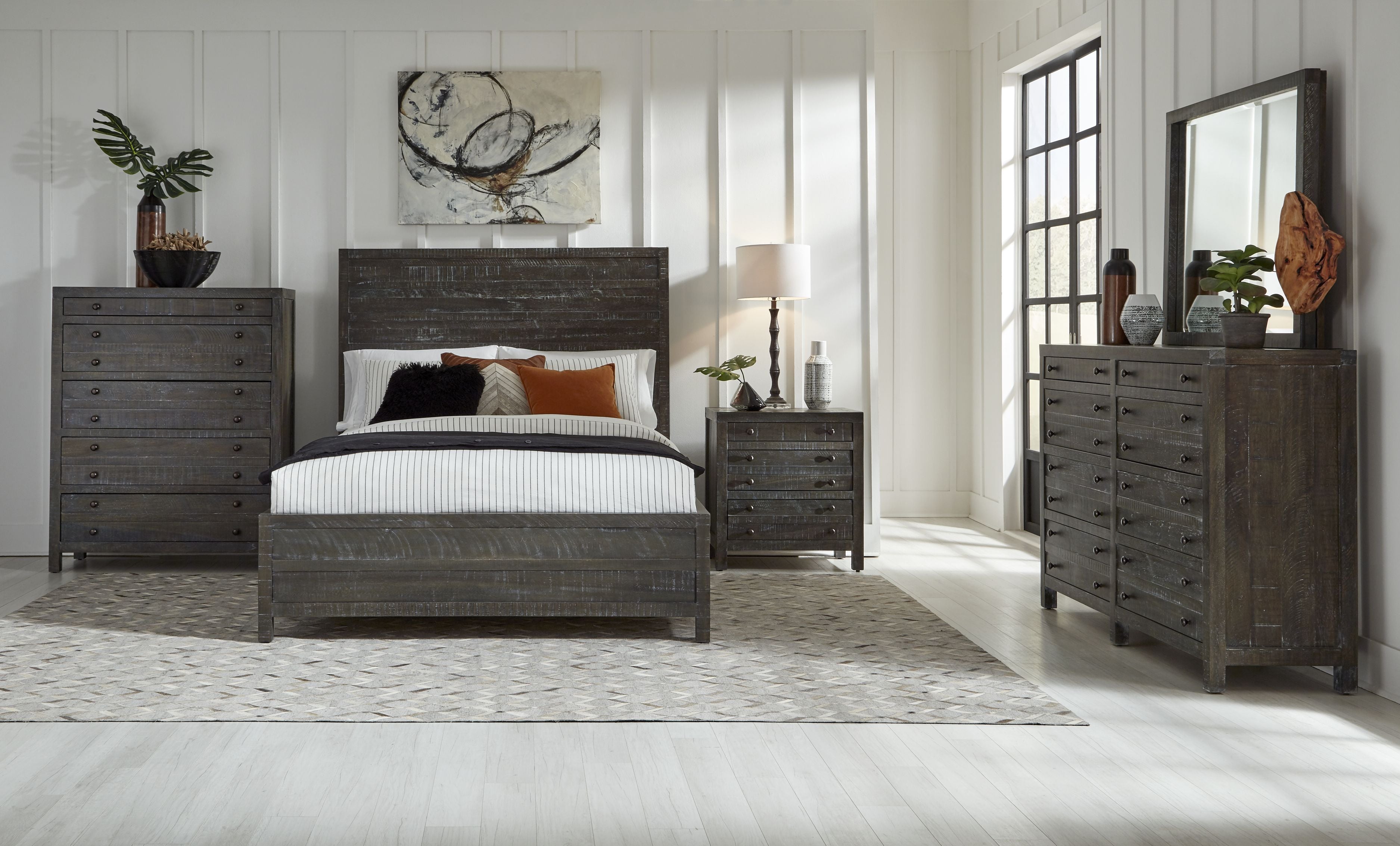 Townsend Solid Wood Five Drawer Chest in Gunmetal - What A Room