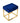 Modrest Downey Modern Blue Velvet & Gold Stool Ottoman - What A Room