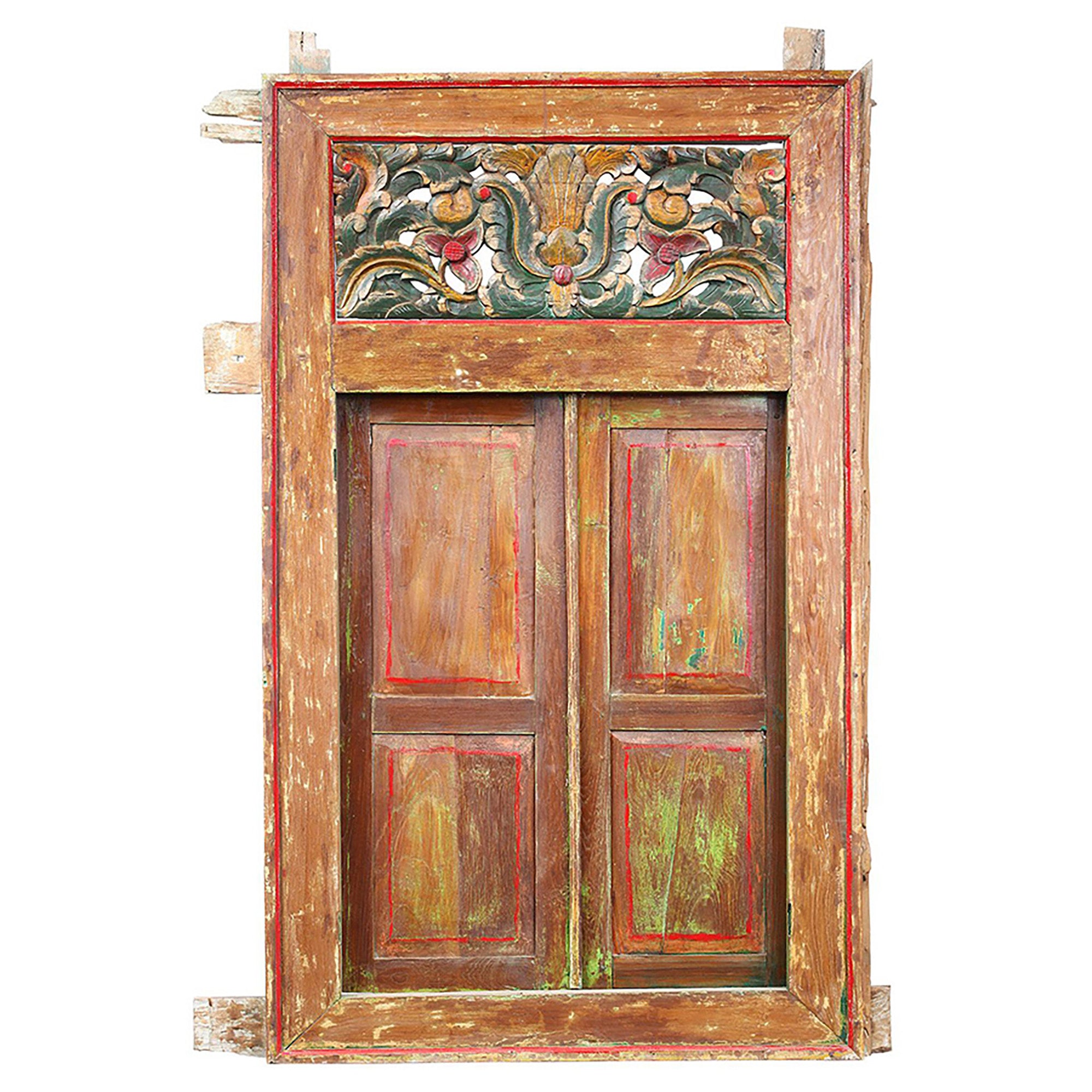 Antique Javanese Window with Frame - What A Room