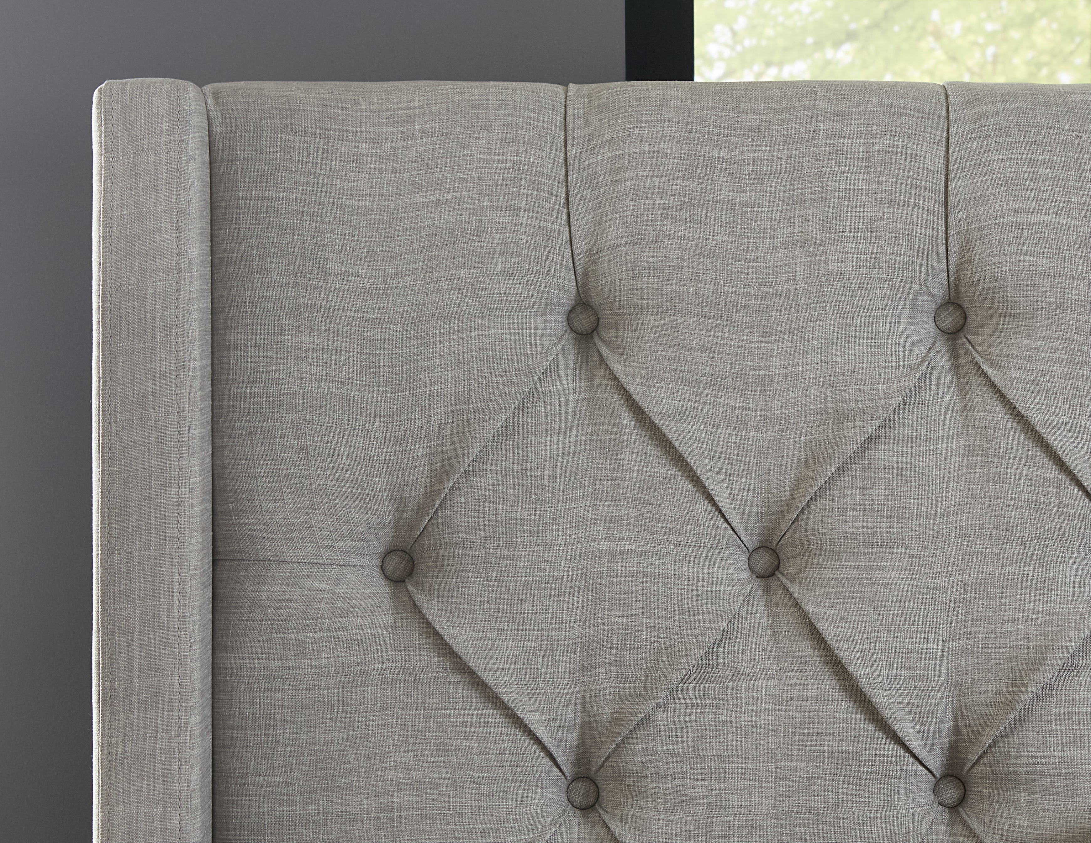 Verona Upholstered Platform Bed in Speckled Grey - What A Room