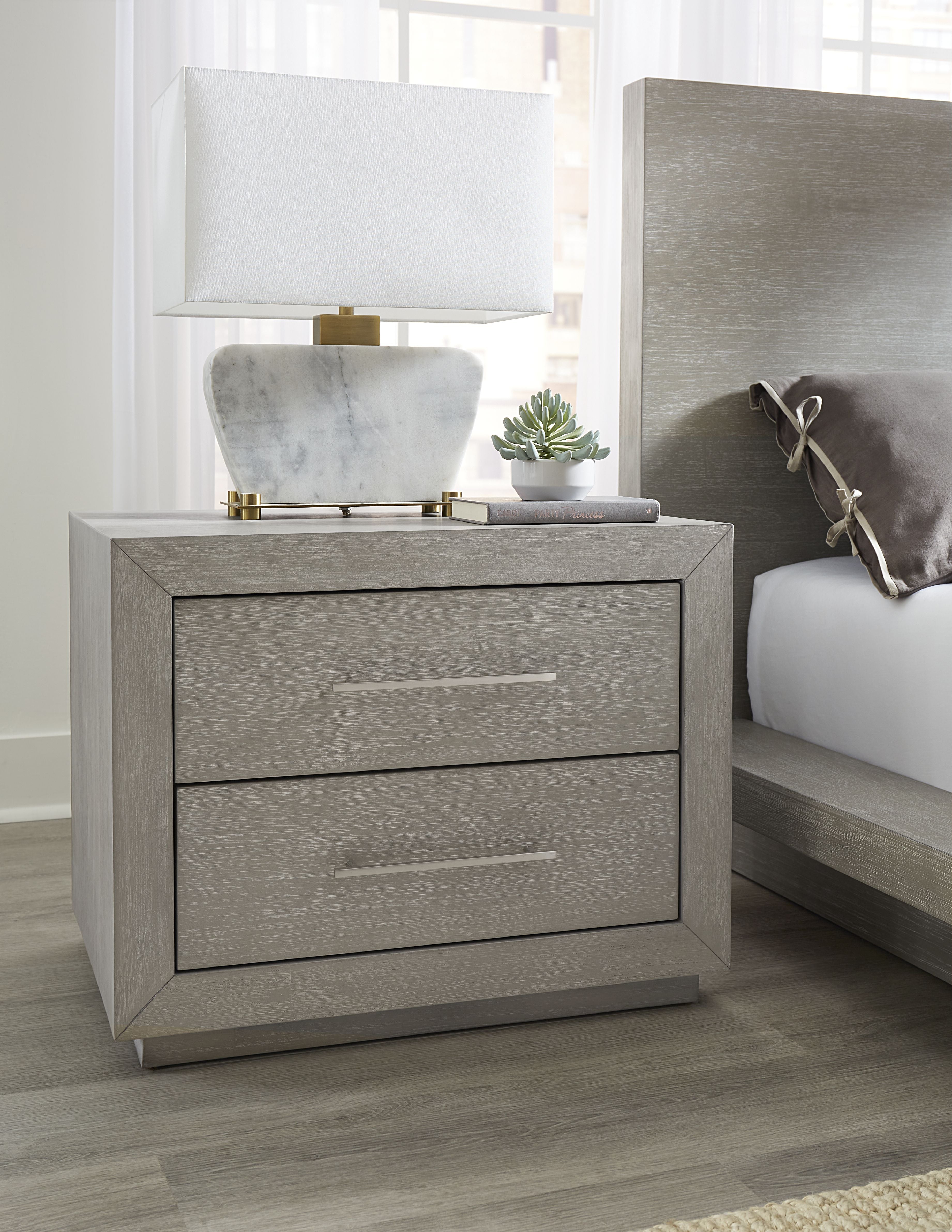 Melbourne Two Drawer Nightstand with USB in Mineral - What A Room