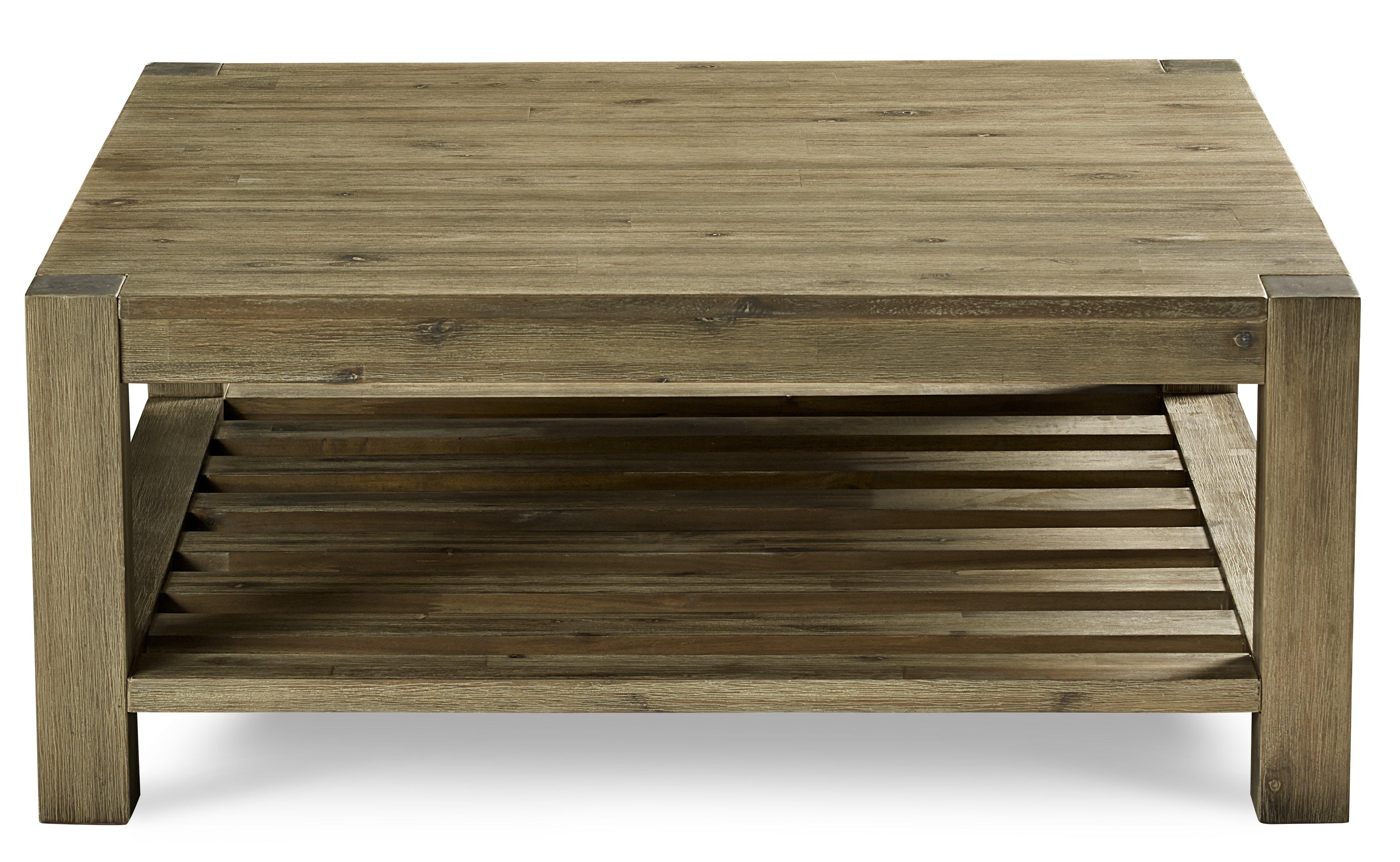 Canyon Solid Wood Square Coffee Table in Washed Grey - What A Room