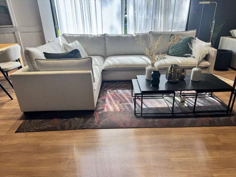 Clearance - Custom 4'' Track Arm L-Sectional Deep Seating with Knife Edge Styled Cushions (130'' x 88'' )