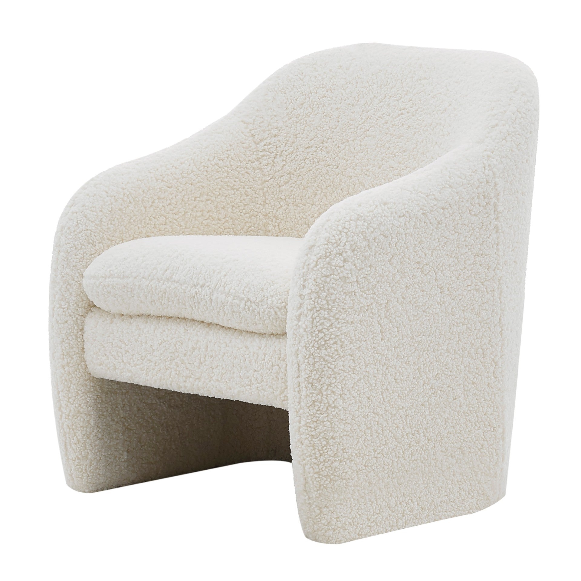 Zella Faux Shearling Fabric Accent Arm Chair - What A Room